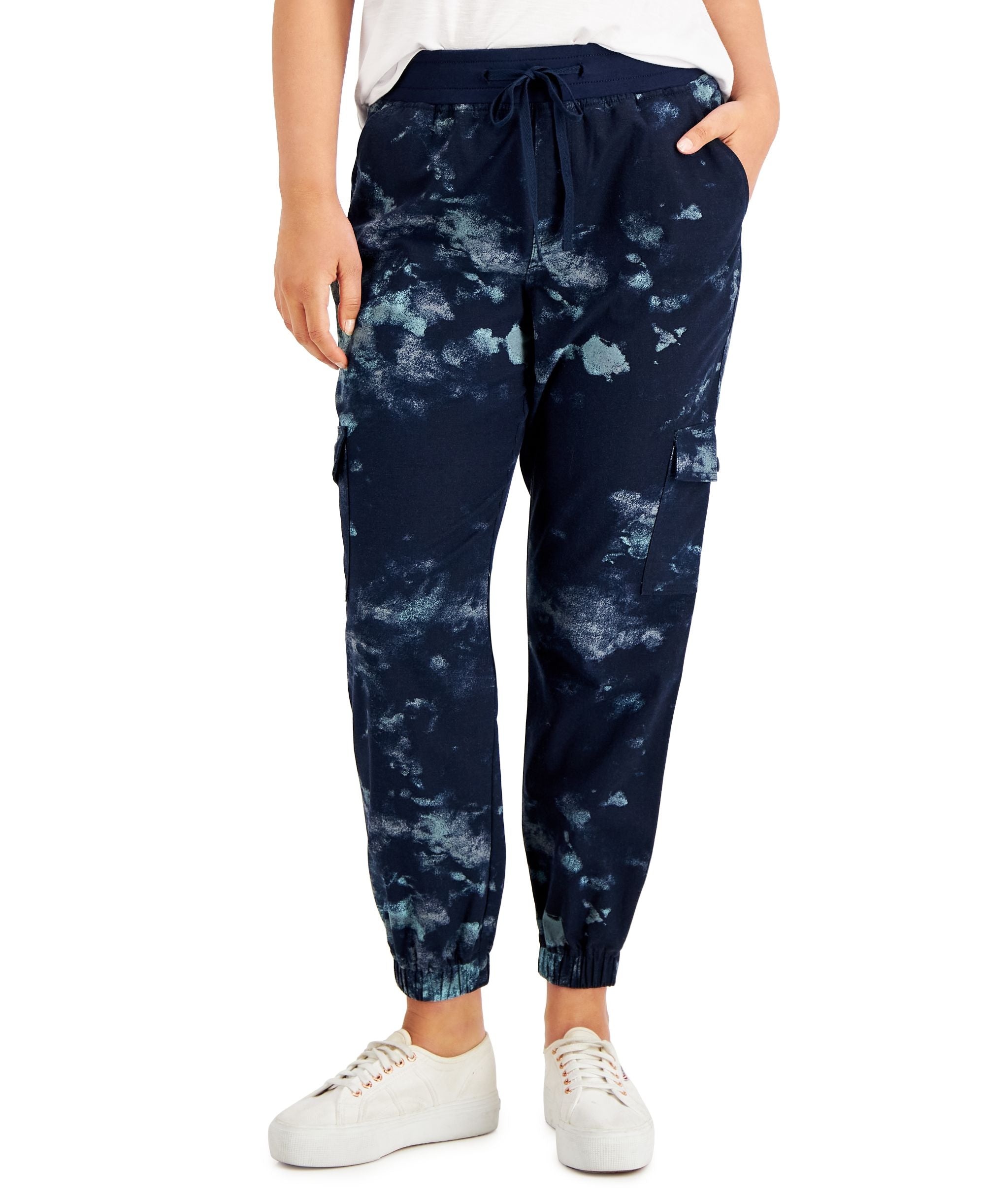Style & Co Petite Tie Dye Cargo Jogger Signature Pants