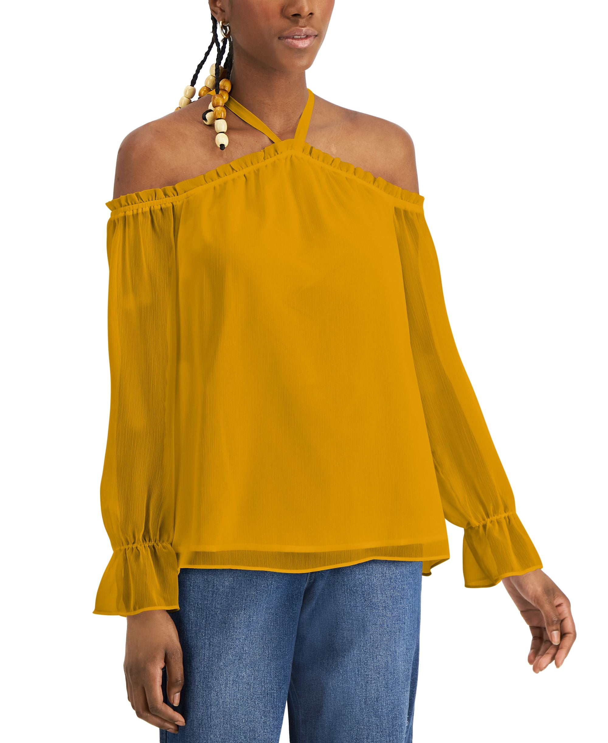INC International Concepts Womens Cold Shoulder Signature Blouse