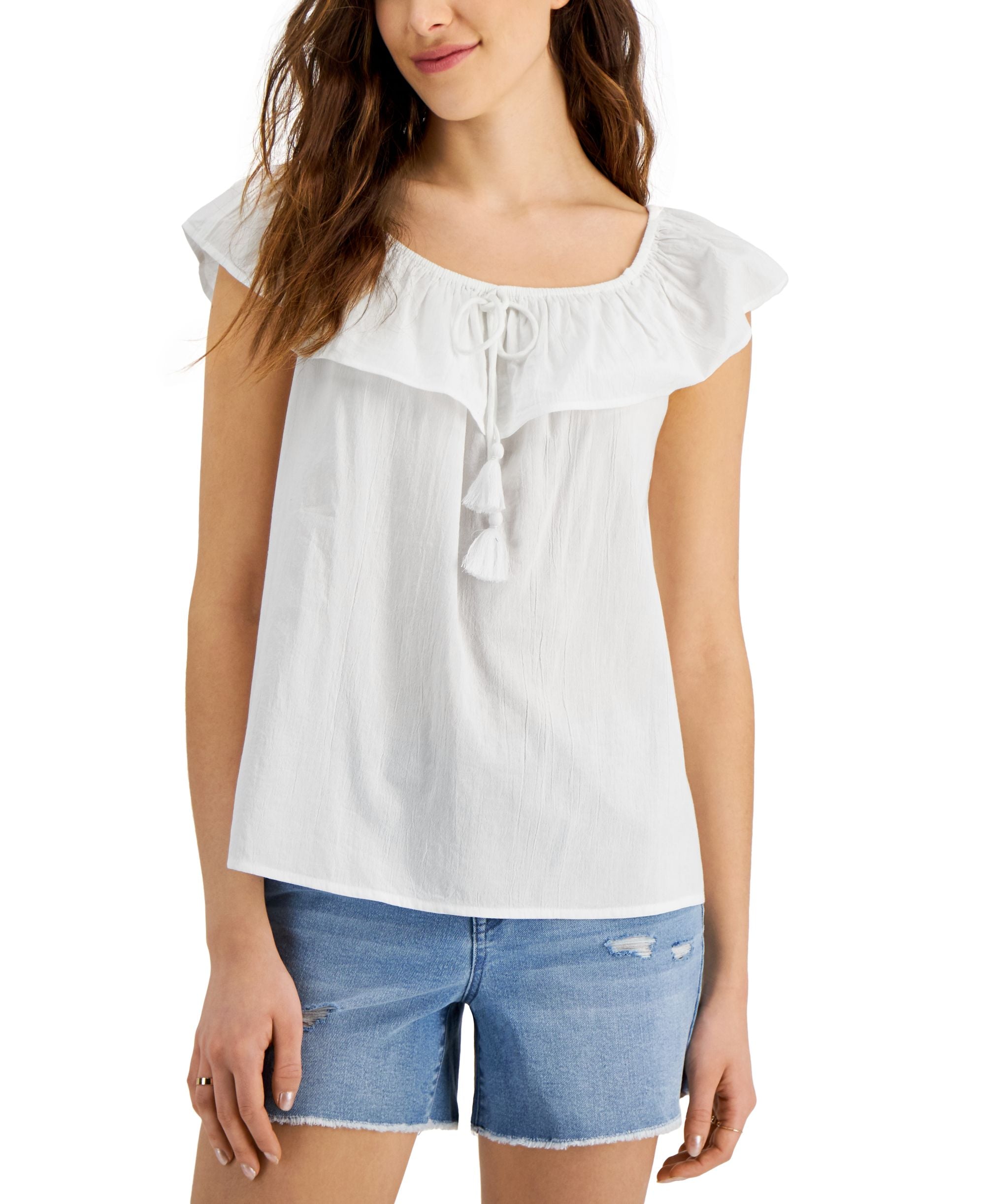 Style & Co Womens Off The Shoulder Premium Top