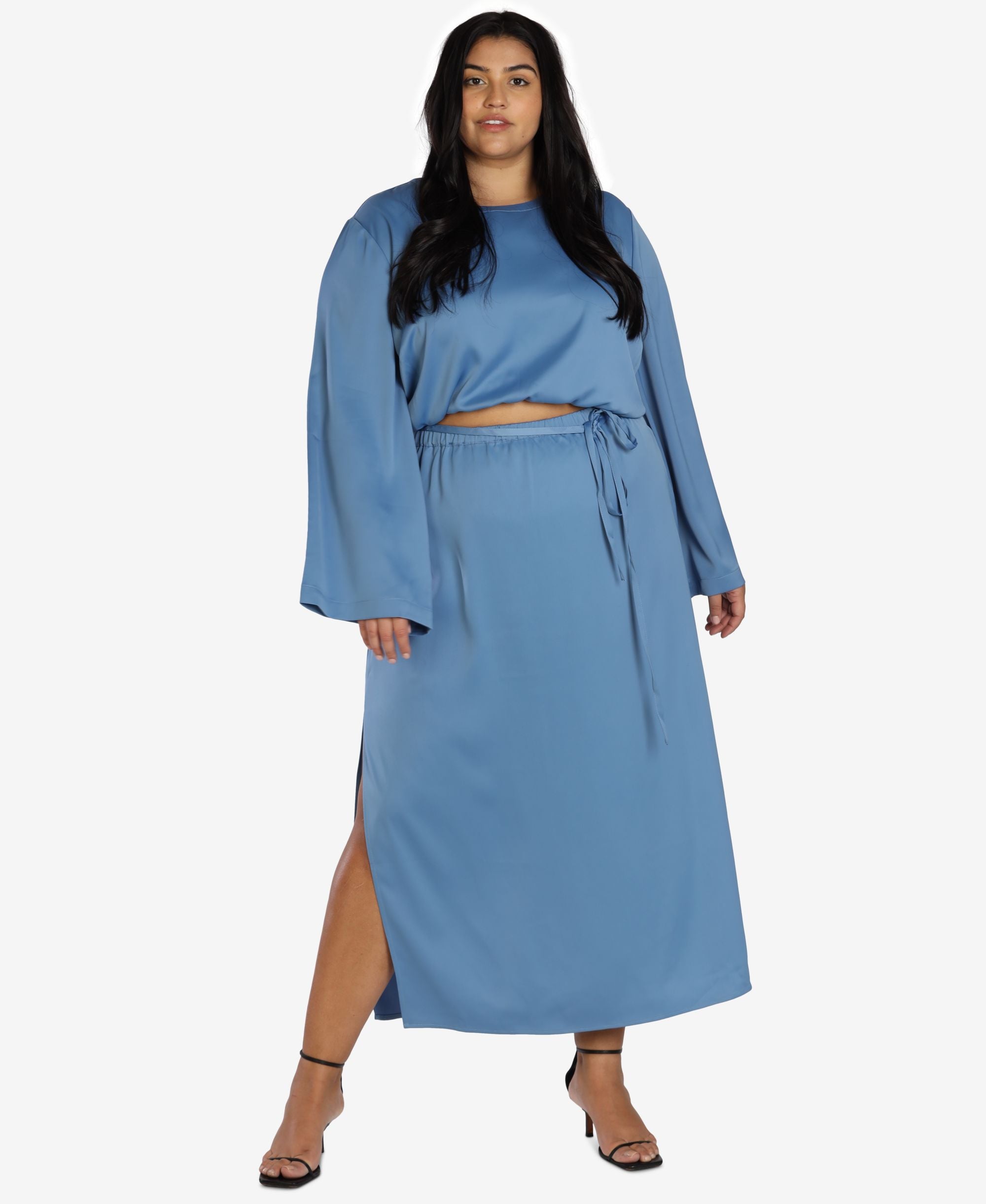 Nicole Williams English Plus Size Satin Modern Skirt