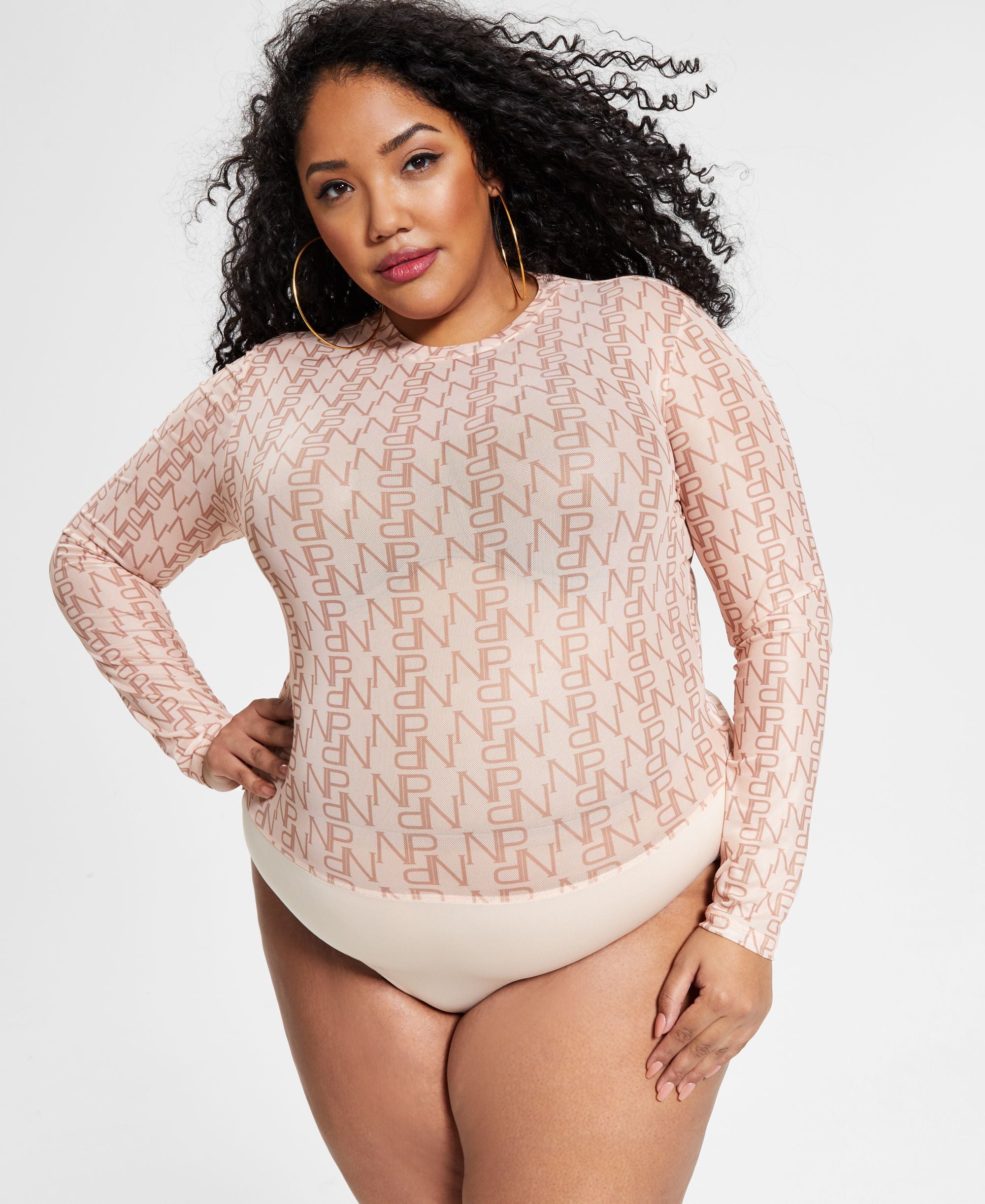 Nina Parker Modern Plus Size Mesh Bodysuit