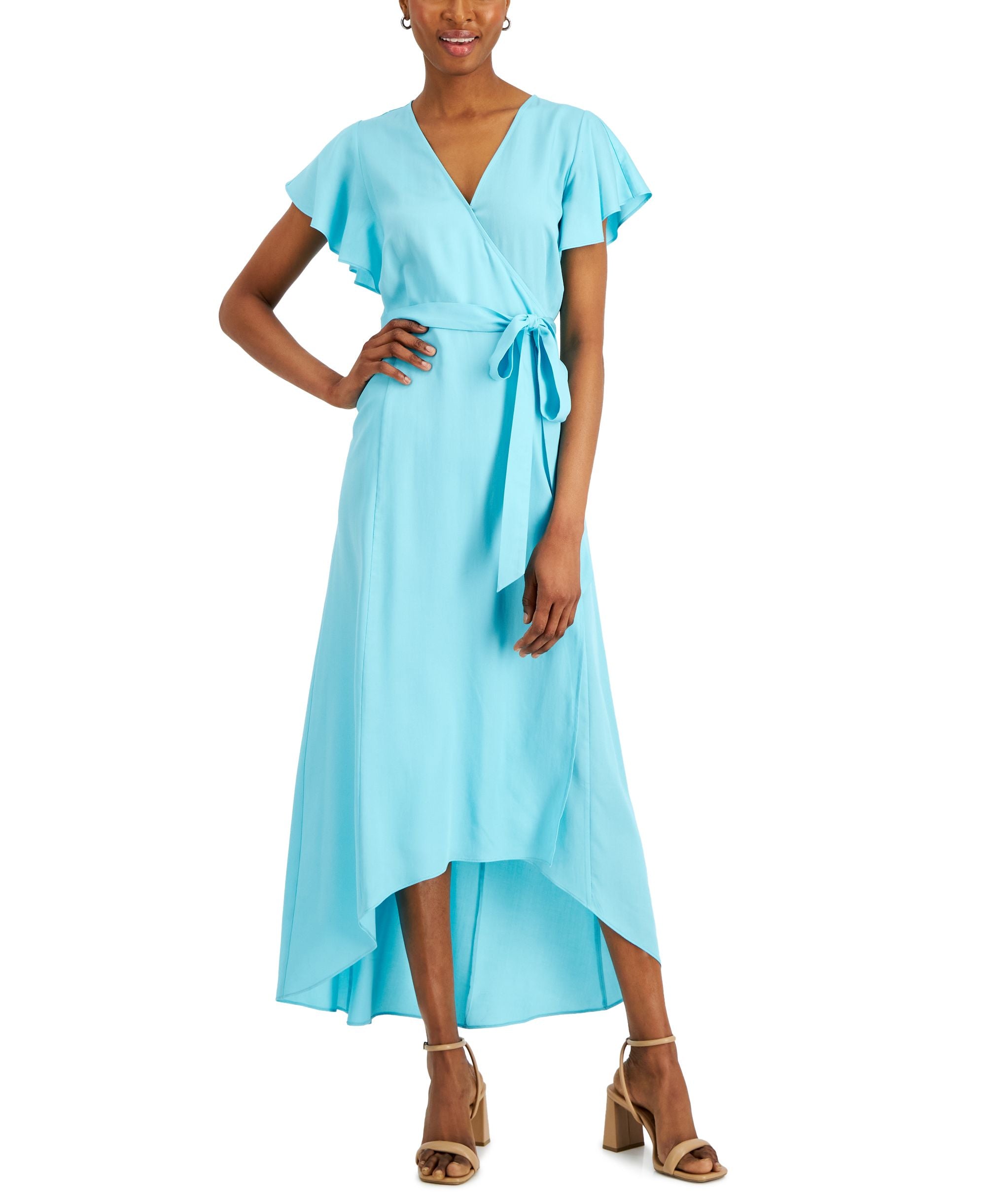 Charter Club Womens Cotton Tie-Waist Midi Dress
