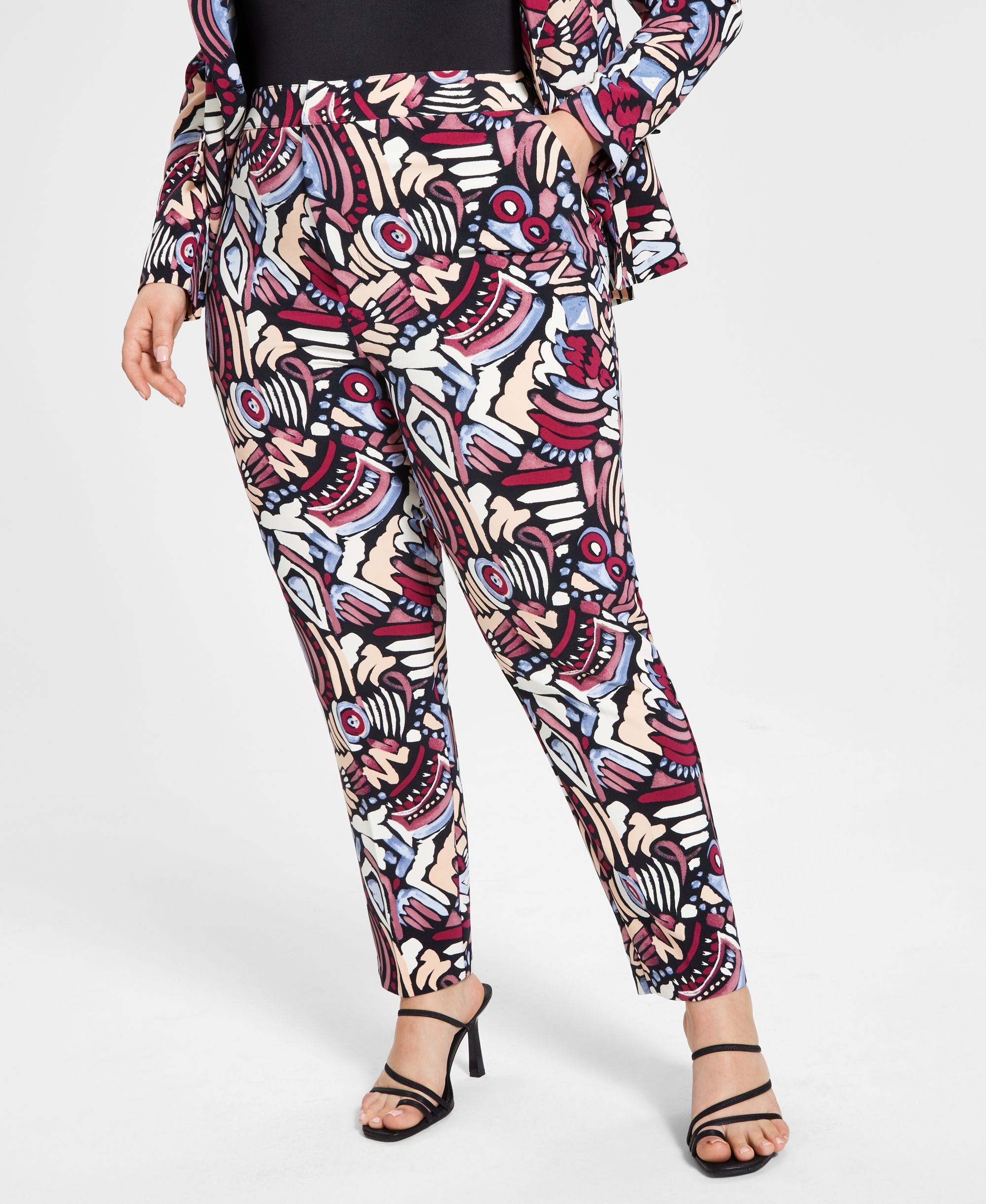 Nina Parker Modern Plus Size Printed Tailored Signature Pants