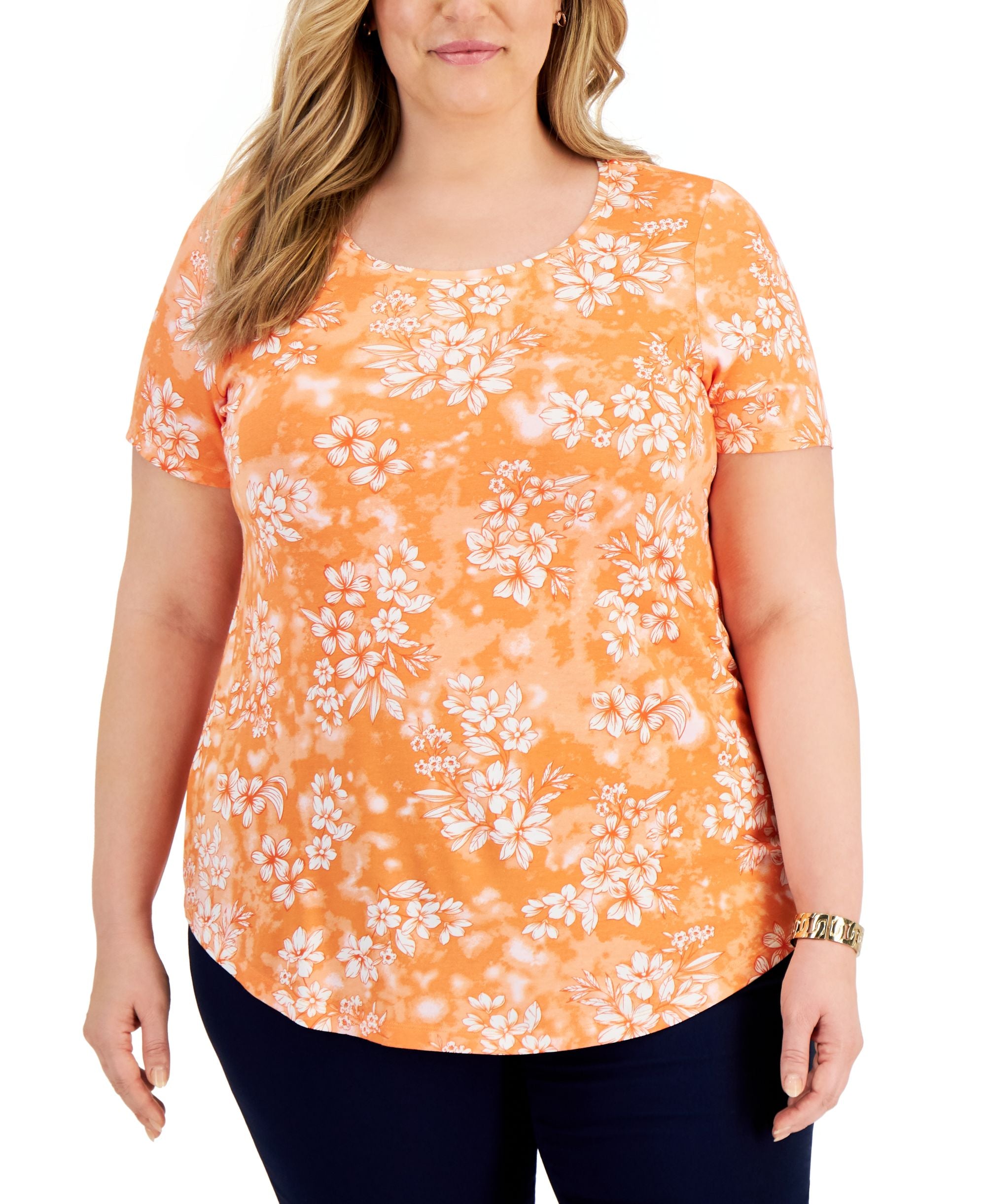 JM Collection Plus Size Printed Premium Top