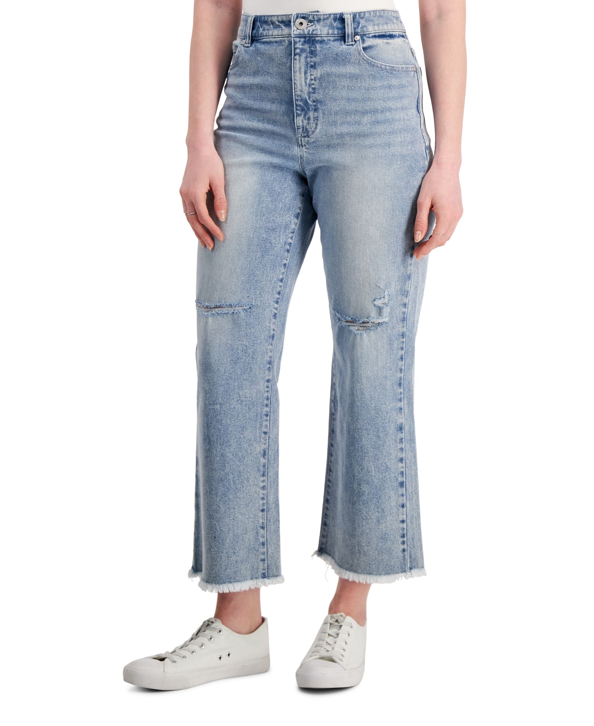 Style & Co Petite Cropped Wide-Leg Premium Jeans