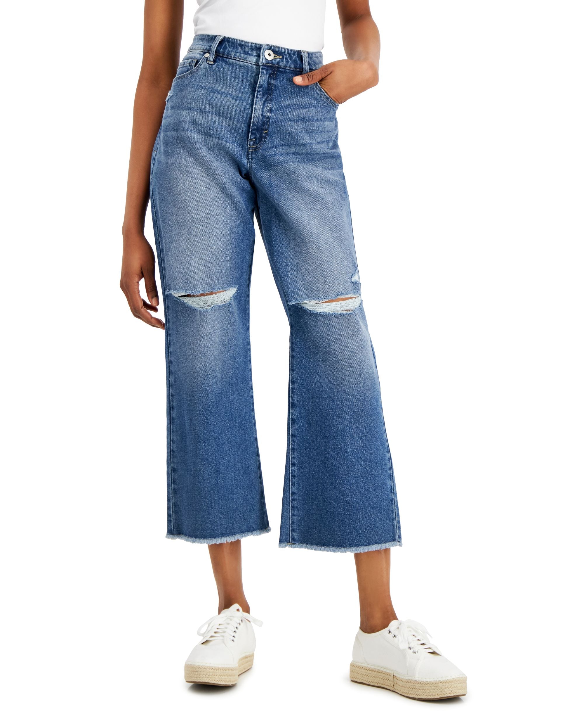 Style & Co Womens High Rise Curvy Cropped Premium Jeans