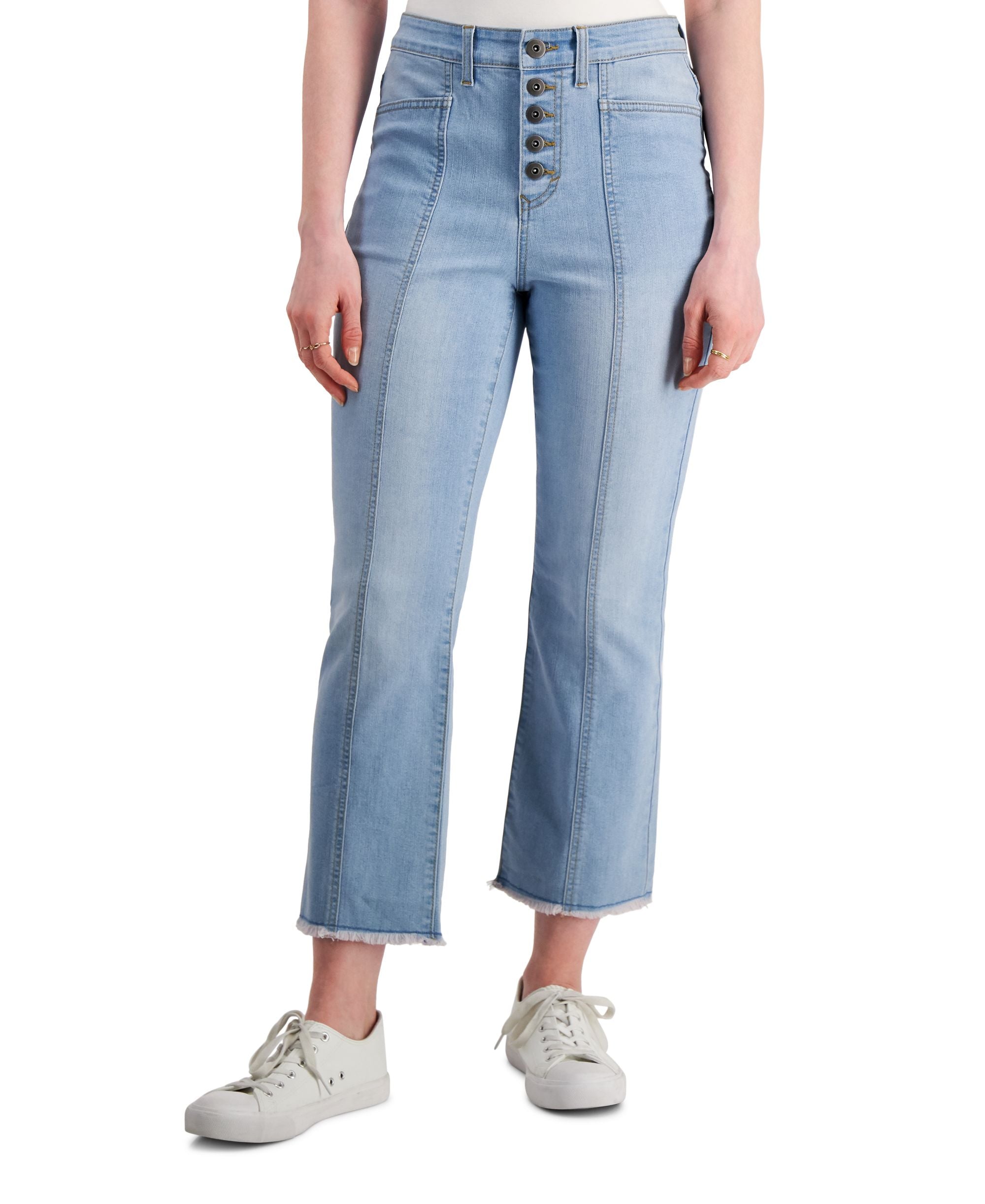 Style & Co Button Fly Cropped Premium Jeans