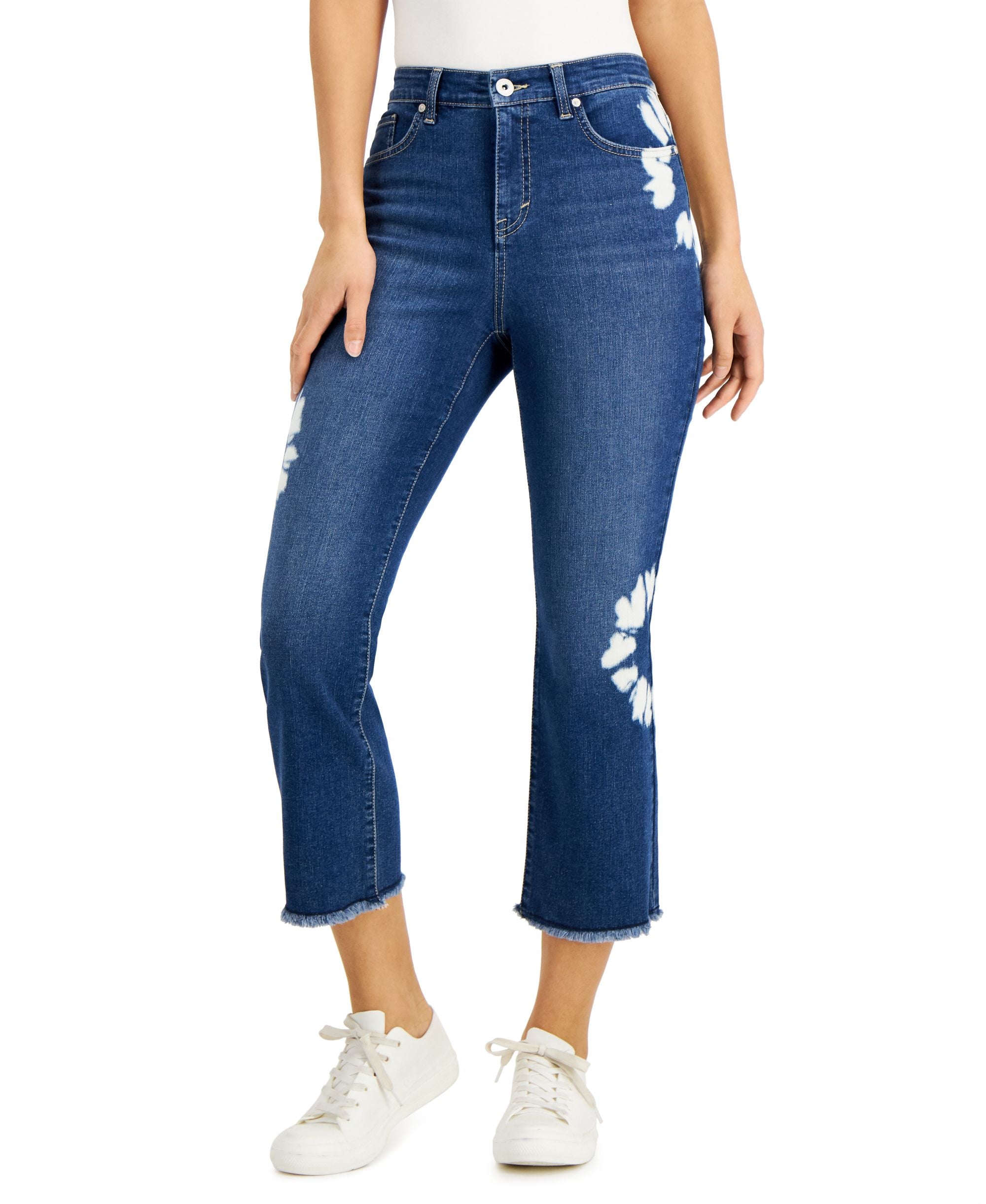 Style & Co Womens Cropped Acid Print Premium Jeans