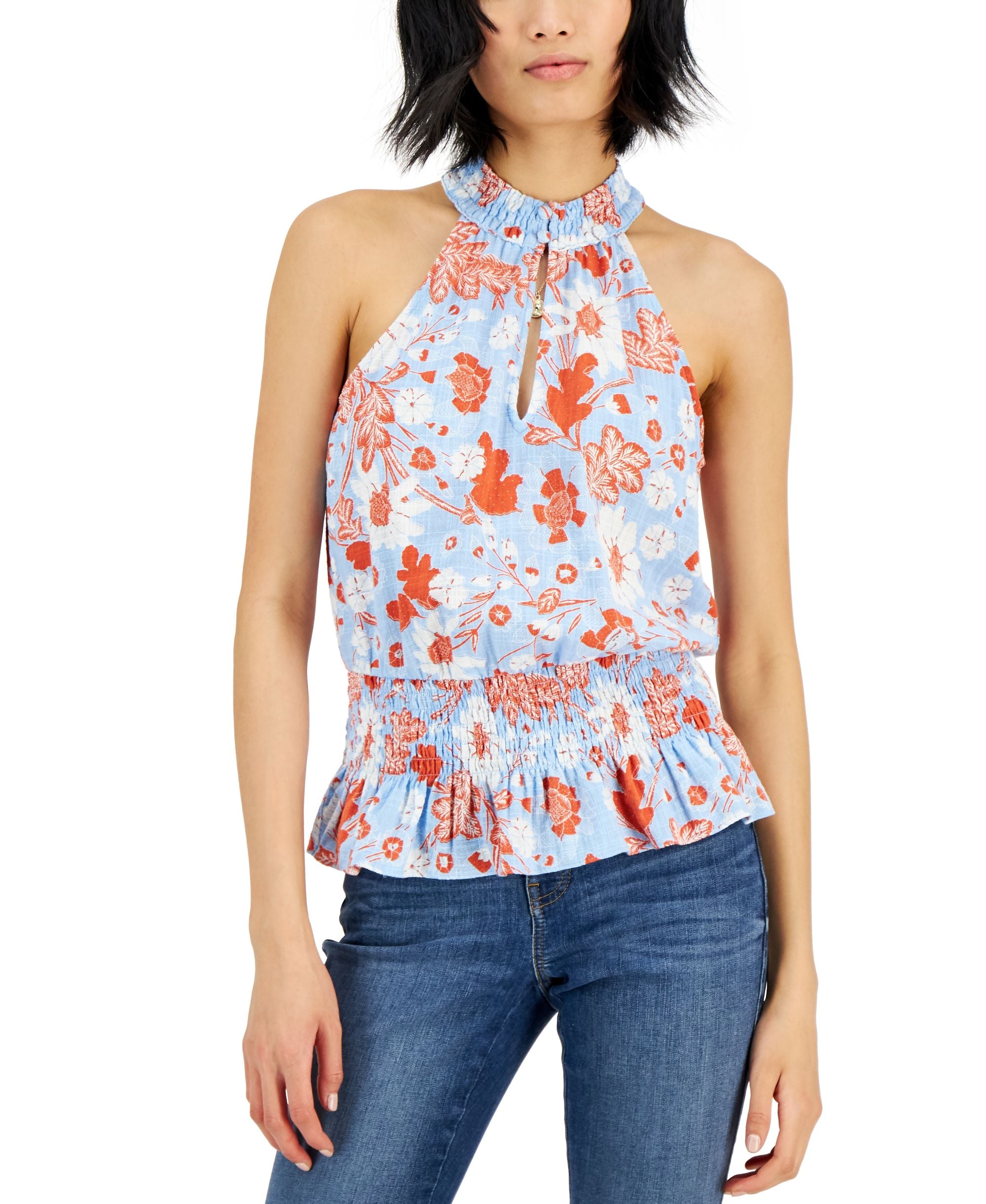 INC International Concepts Womens Printed Mock Neck Premium Top