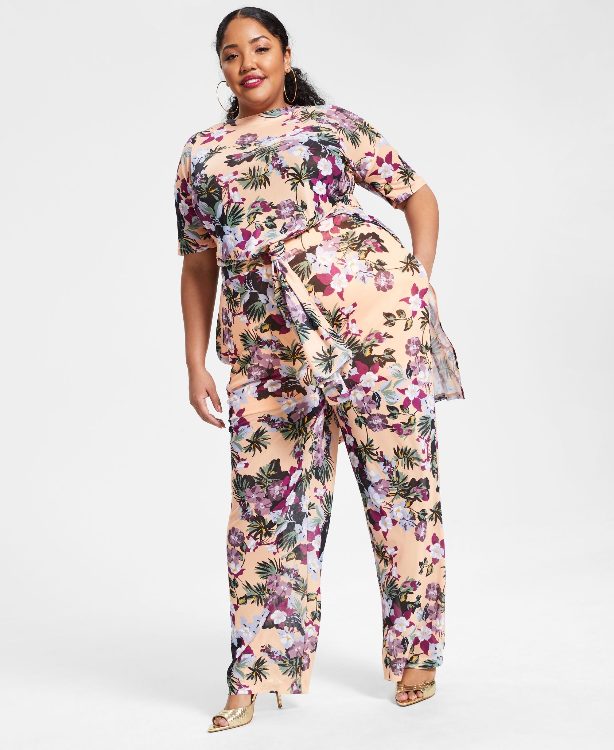 Nina Parker Modern Plus Size Mesh Tunic