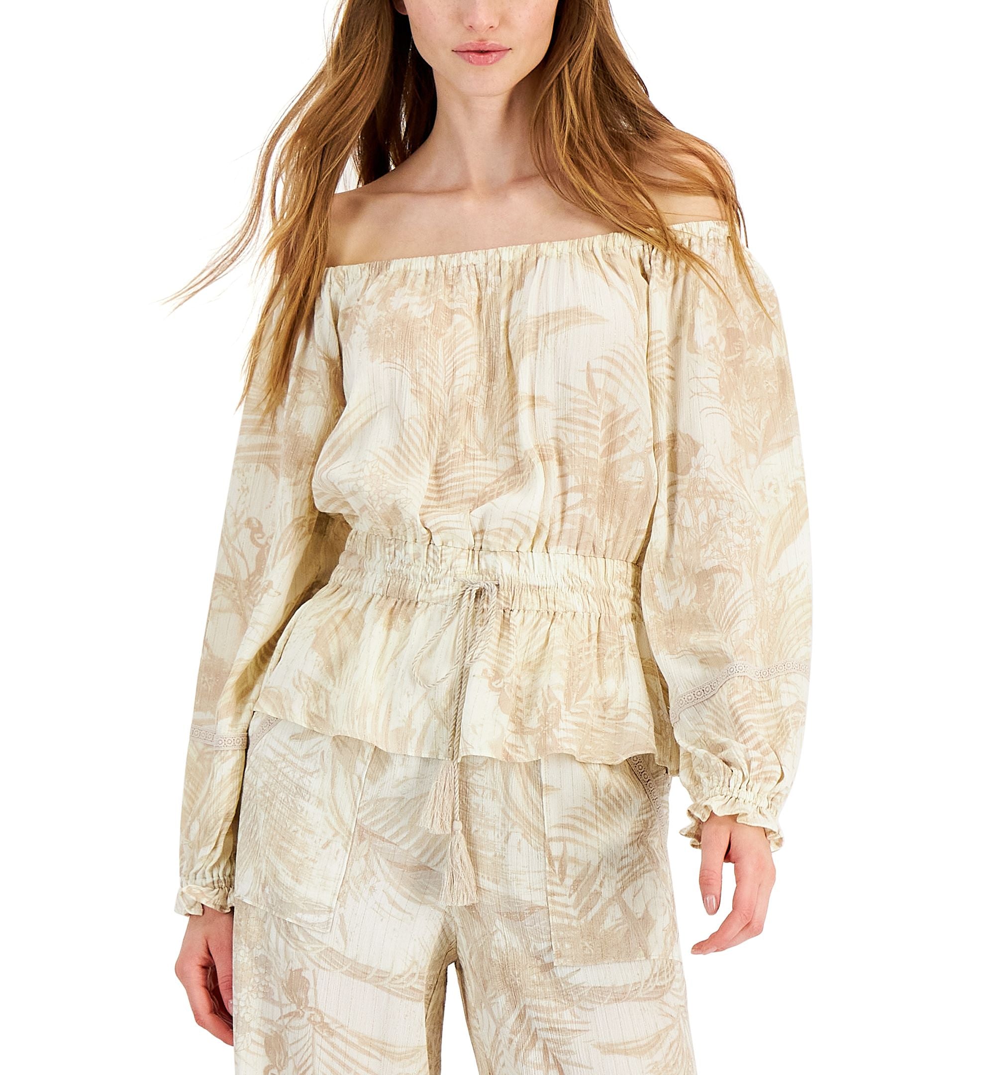 INC International Concepts Womens Off The Shoulder Premium Top