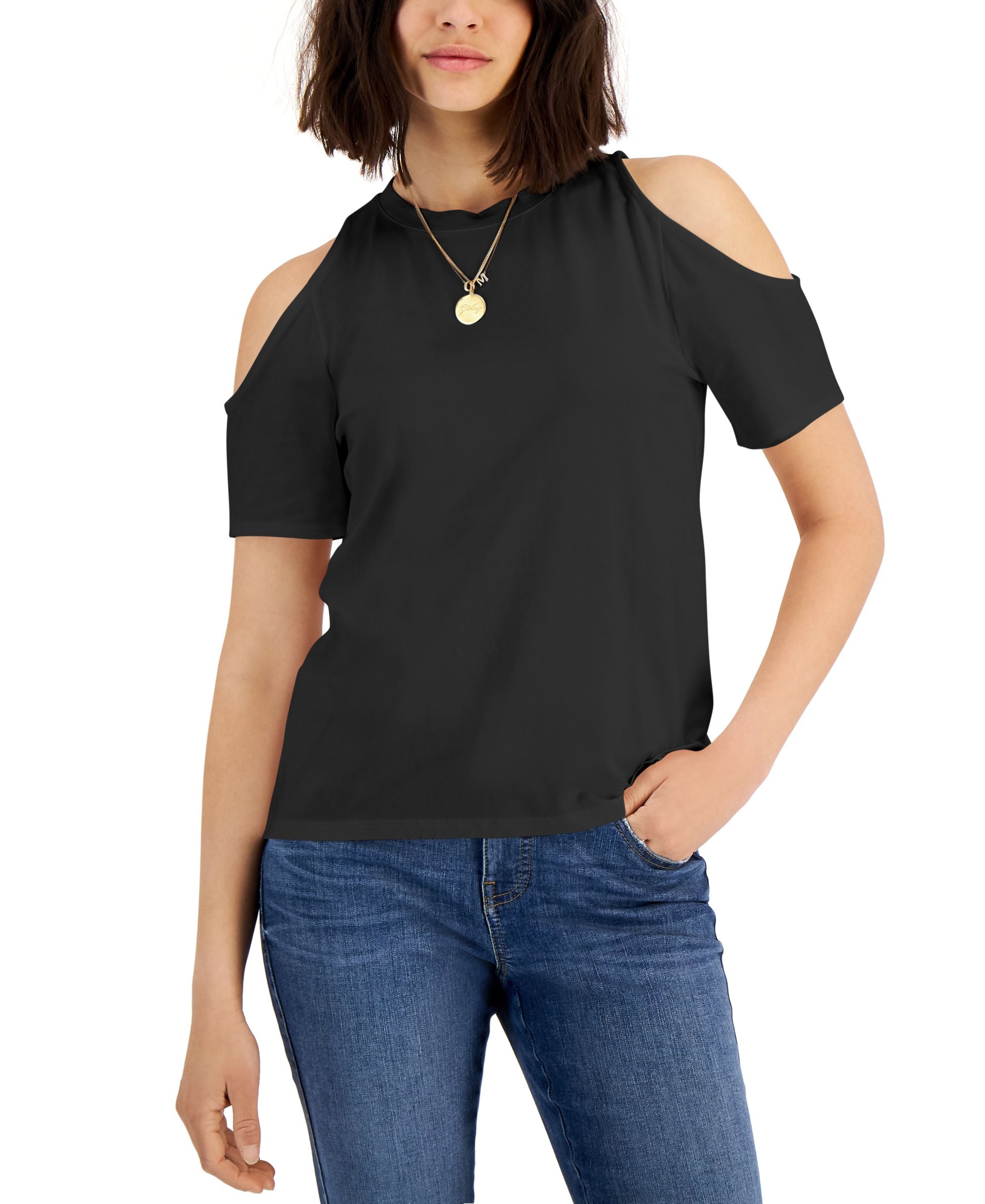 INC International Concepts Womens Cold Shoulder Premium Top