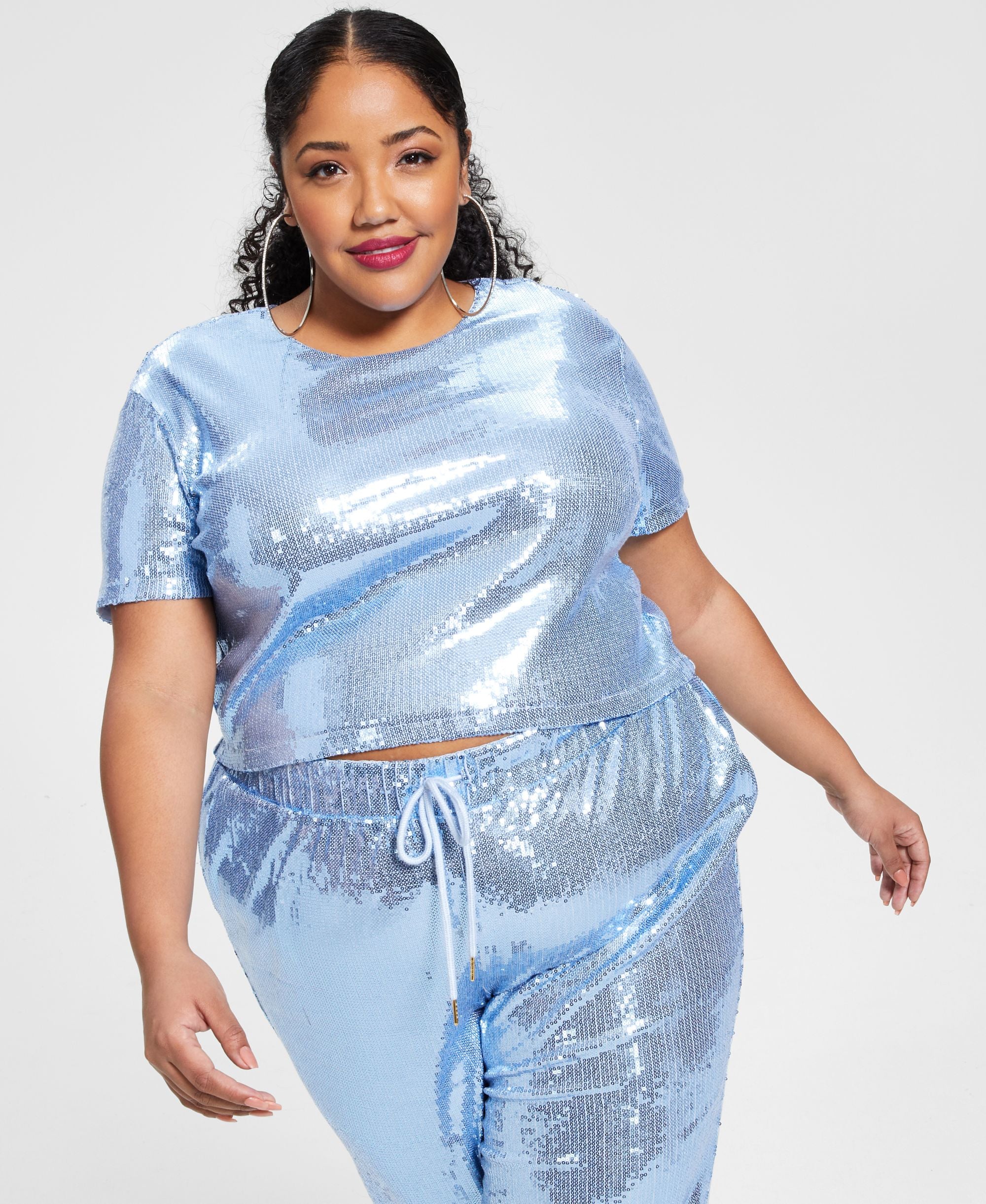 Nina Parker Modern Plus Size Sequin T-Modern Shirt