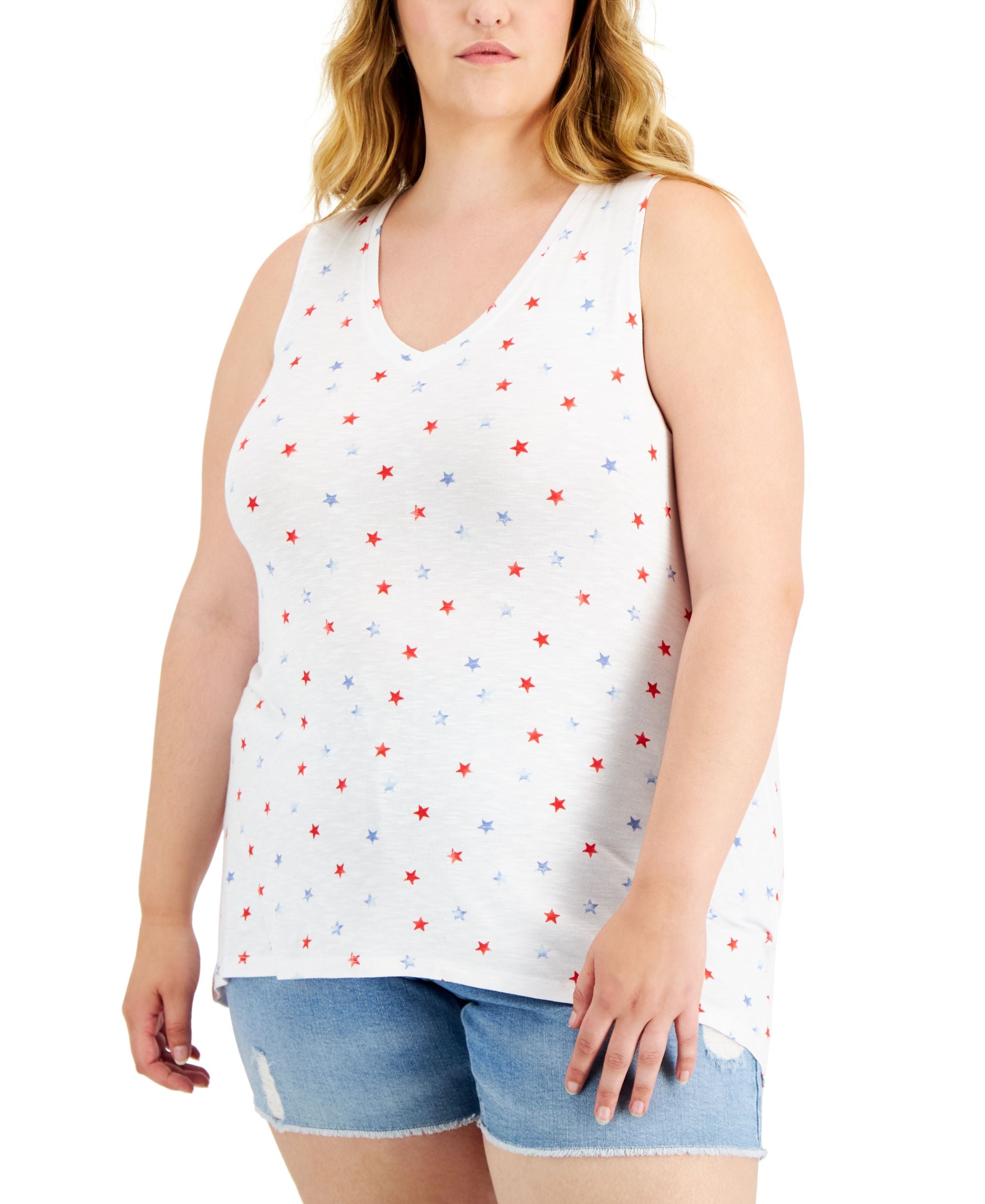 Style & Co Plus Size V Neck Tank Premium Top