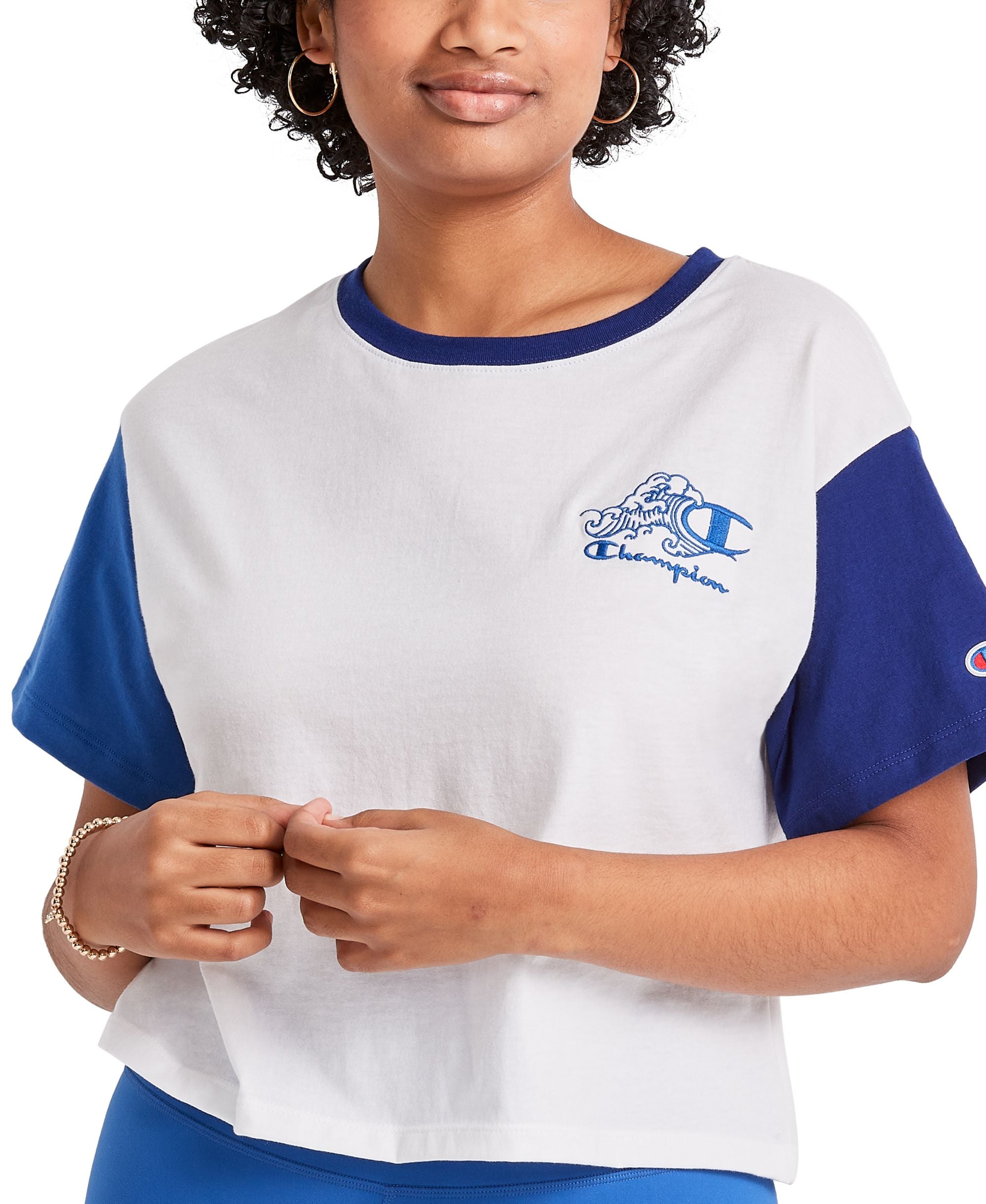 Champion Womens Colorblocked Cropped T-Modern Shirt