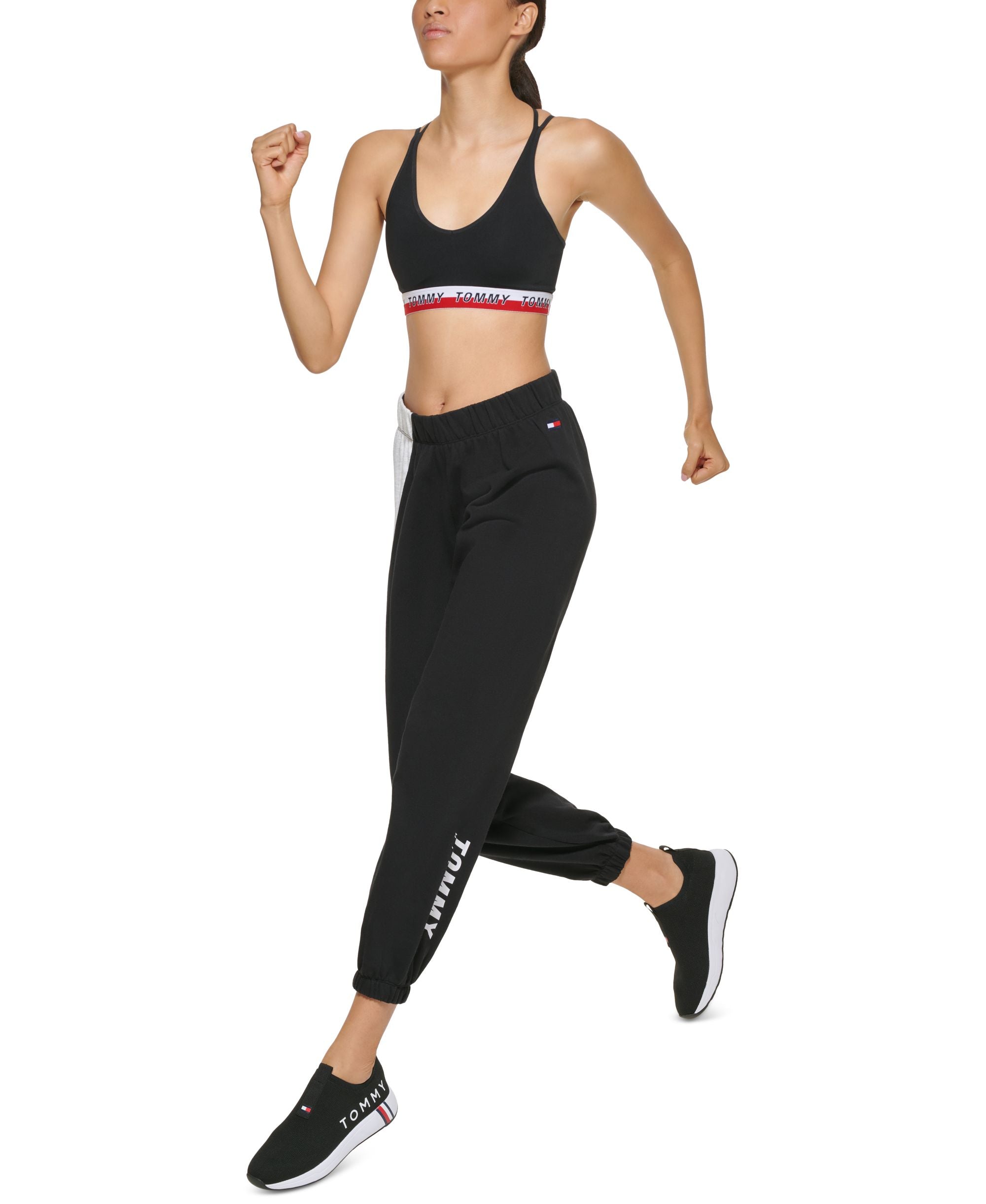 Tommy Hilfiger Sport Womens Relaxed Fit Heathered Jogger Signature Pants