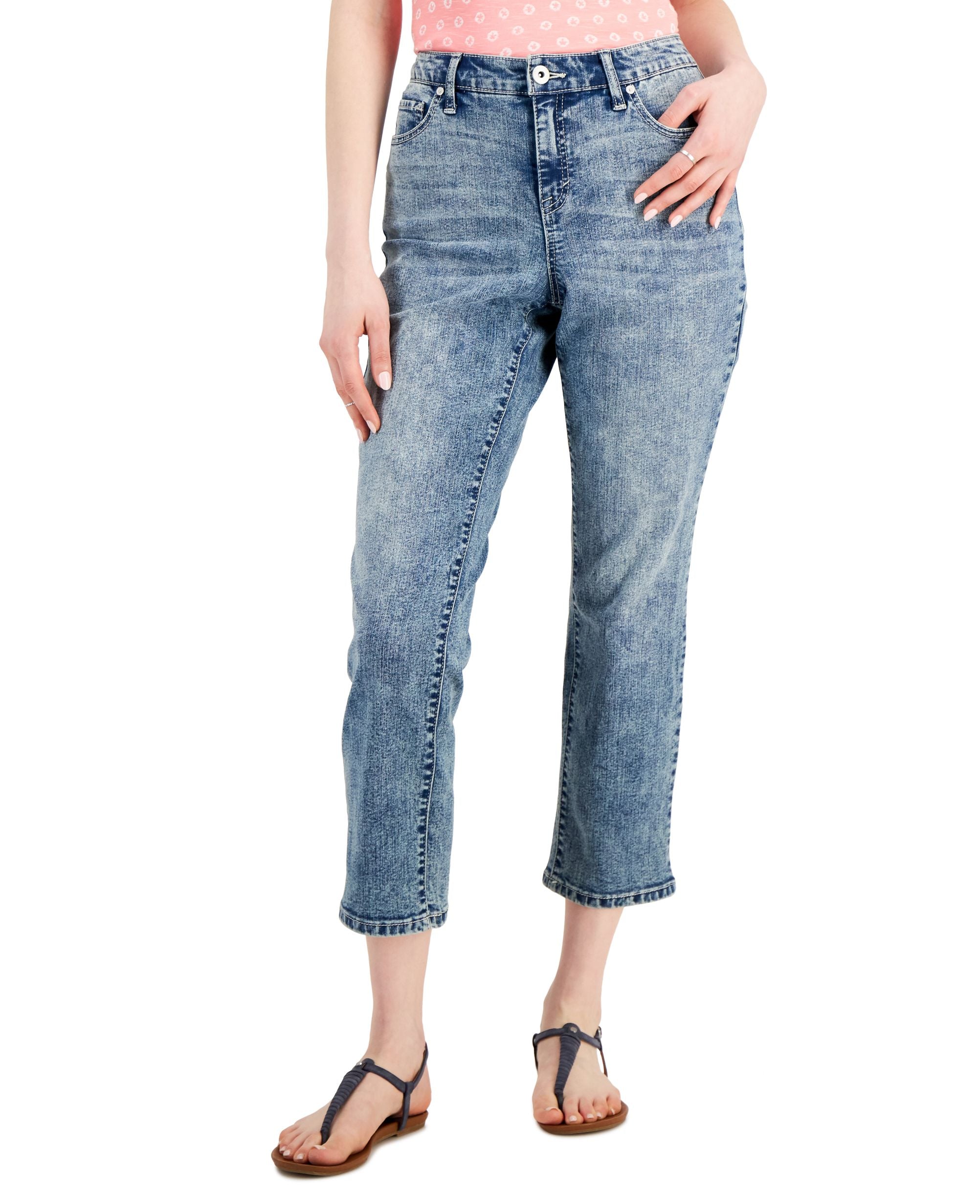 Curvy Cuffed Capri-Length Premium Jeans
