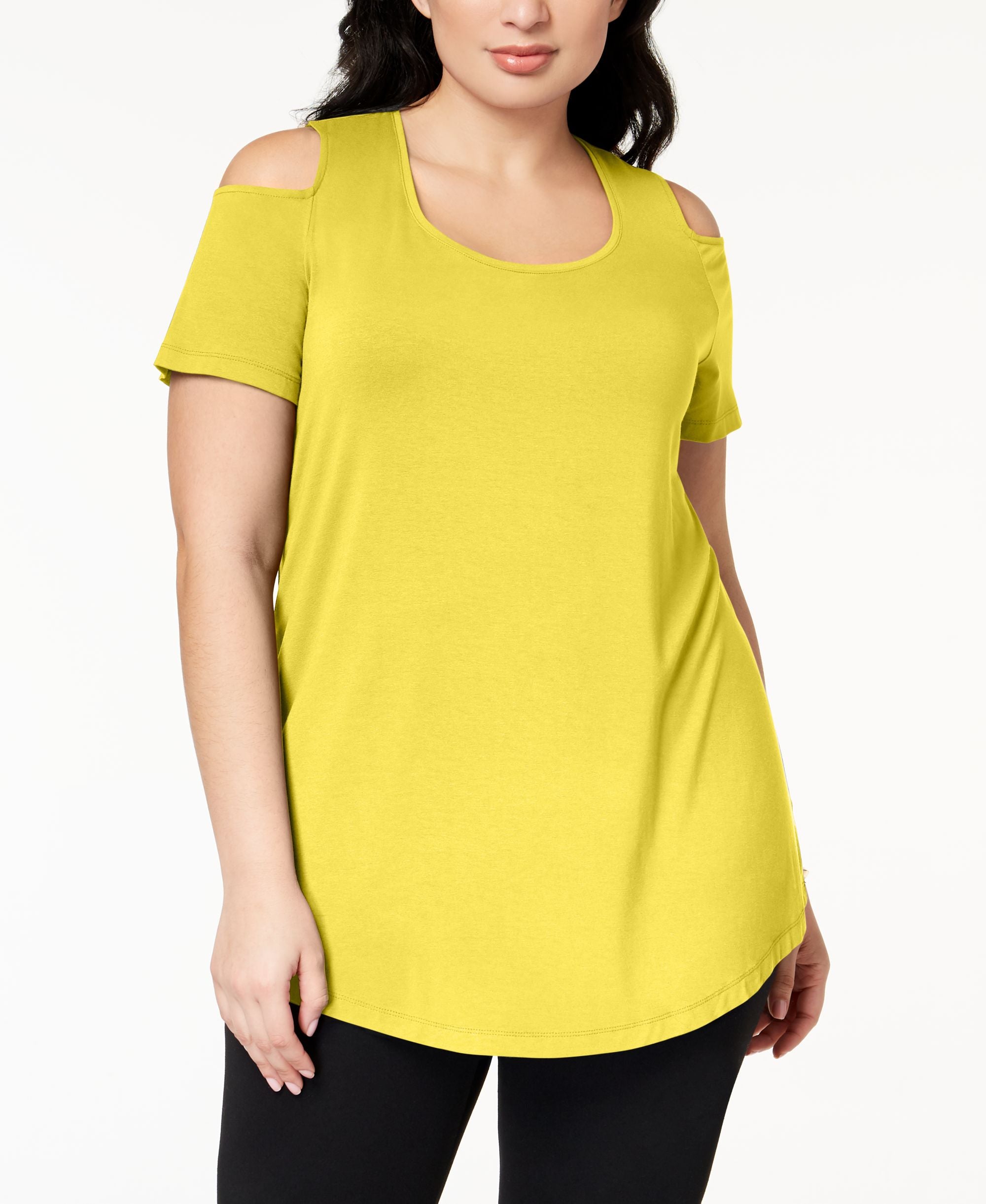 JM Collection Plus Size Cold-Shoulder Premium Top