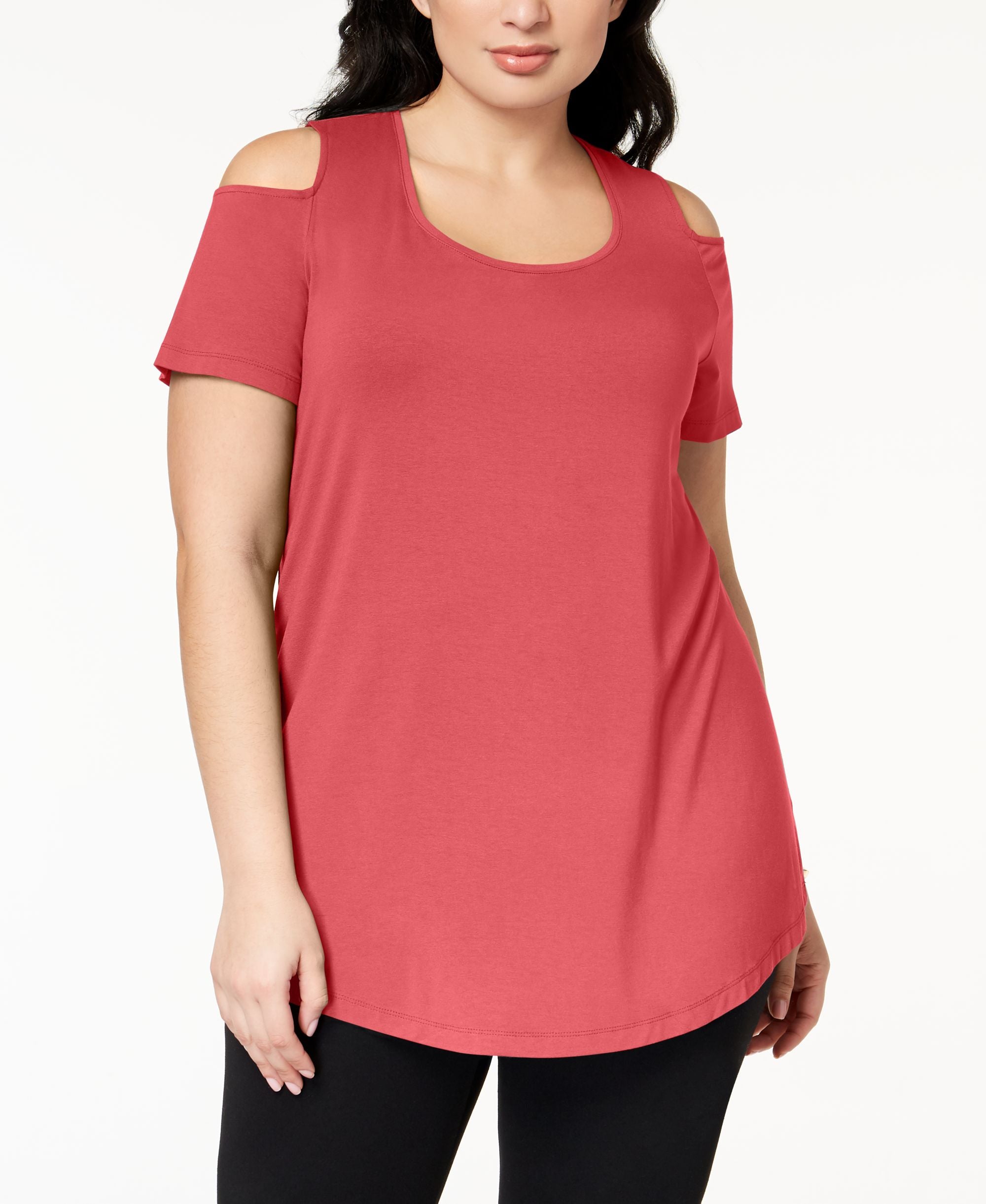 JM Collection Plus Size Cold-Shoulder Premium Top