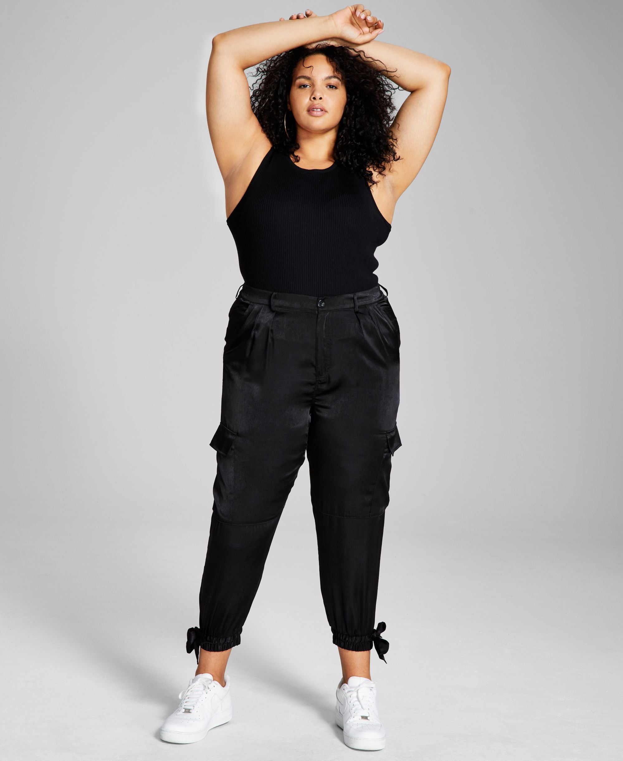 Now This Plus Size Satin Joggers