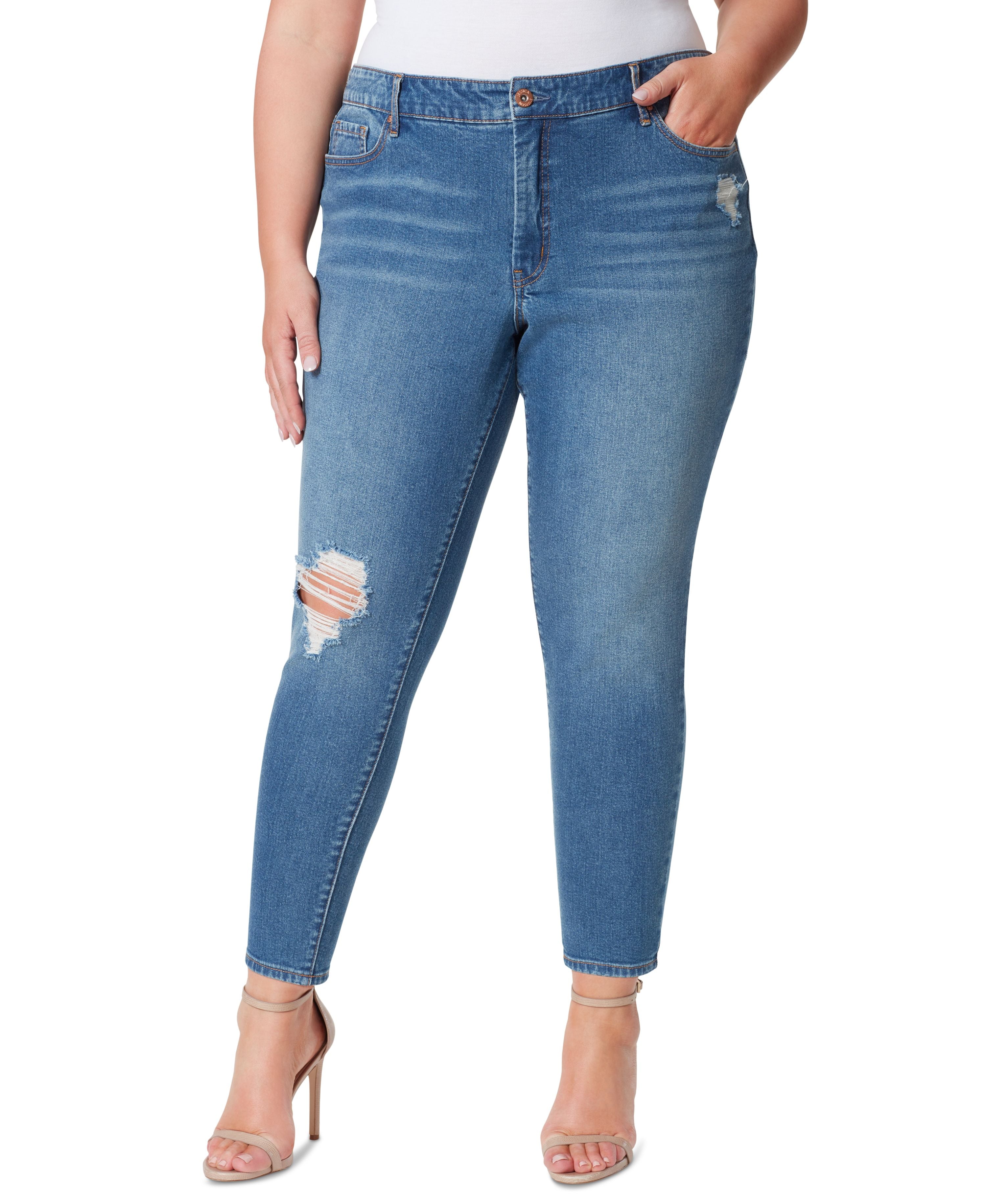 Modern Plus Size Adored High-Rise Skinny-Fit Ankle Premium Jeans