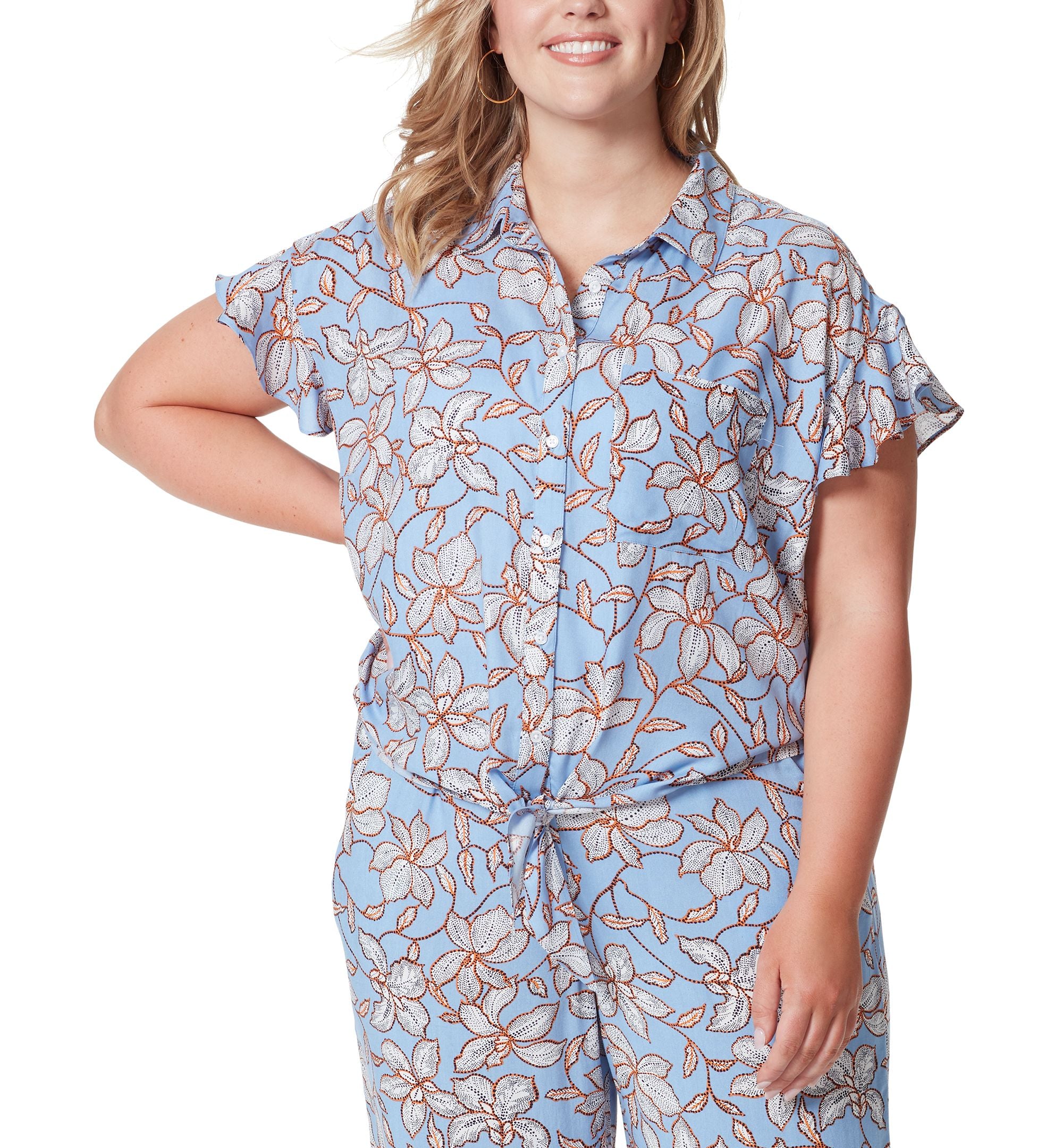 Jessica Simpson Modern Plus Size Rhea Flutter-Sleeve Premium Top