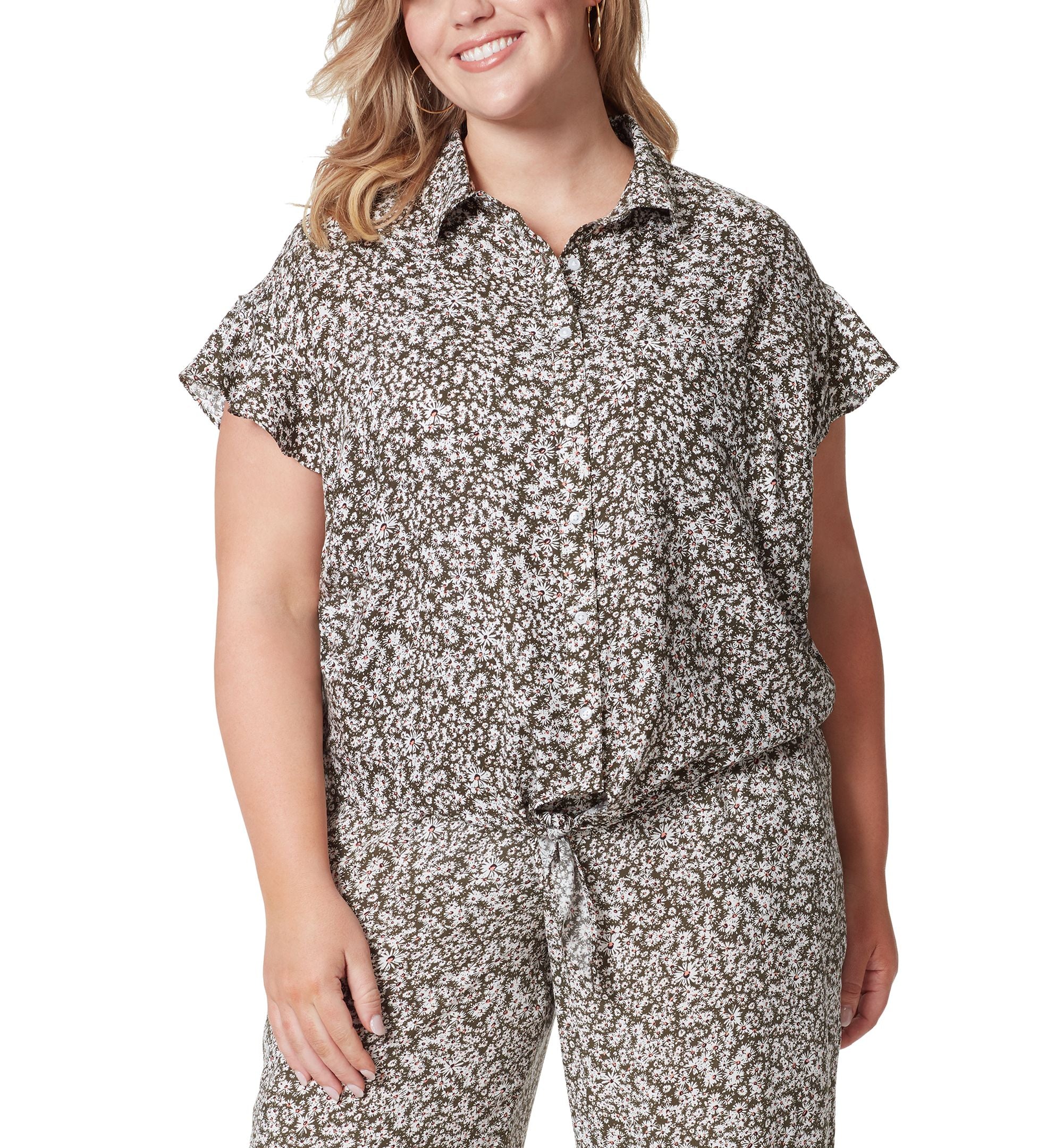 Jessica Simpson Modern Plus Size Rhea Flutter-Sleeve Premium Top