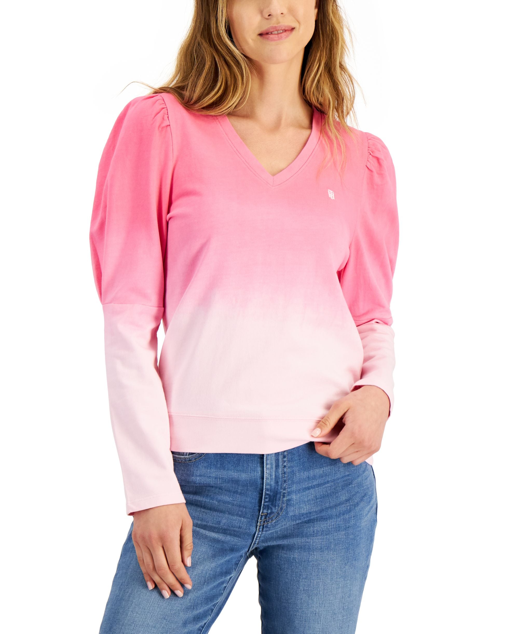 Tommy Hilfiger Long-Sleeve Cotton Ombre Premium Top