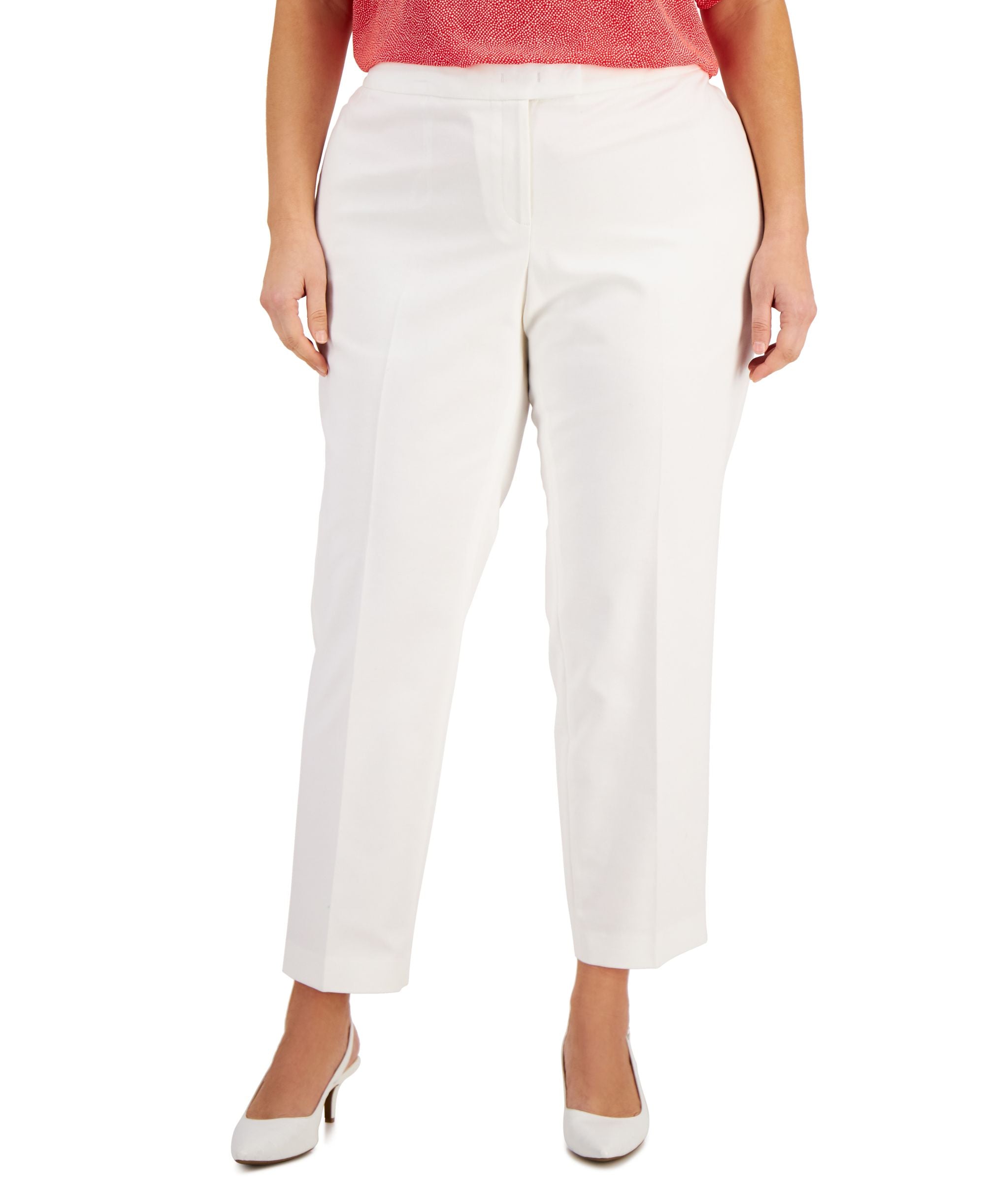 Anne Klein Plus Size Bowie Tab Waist Signature Pants