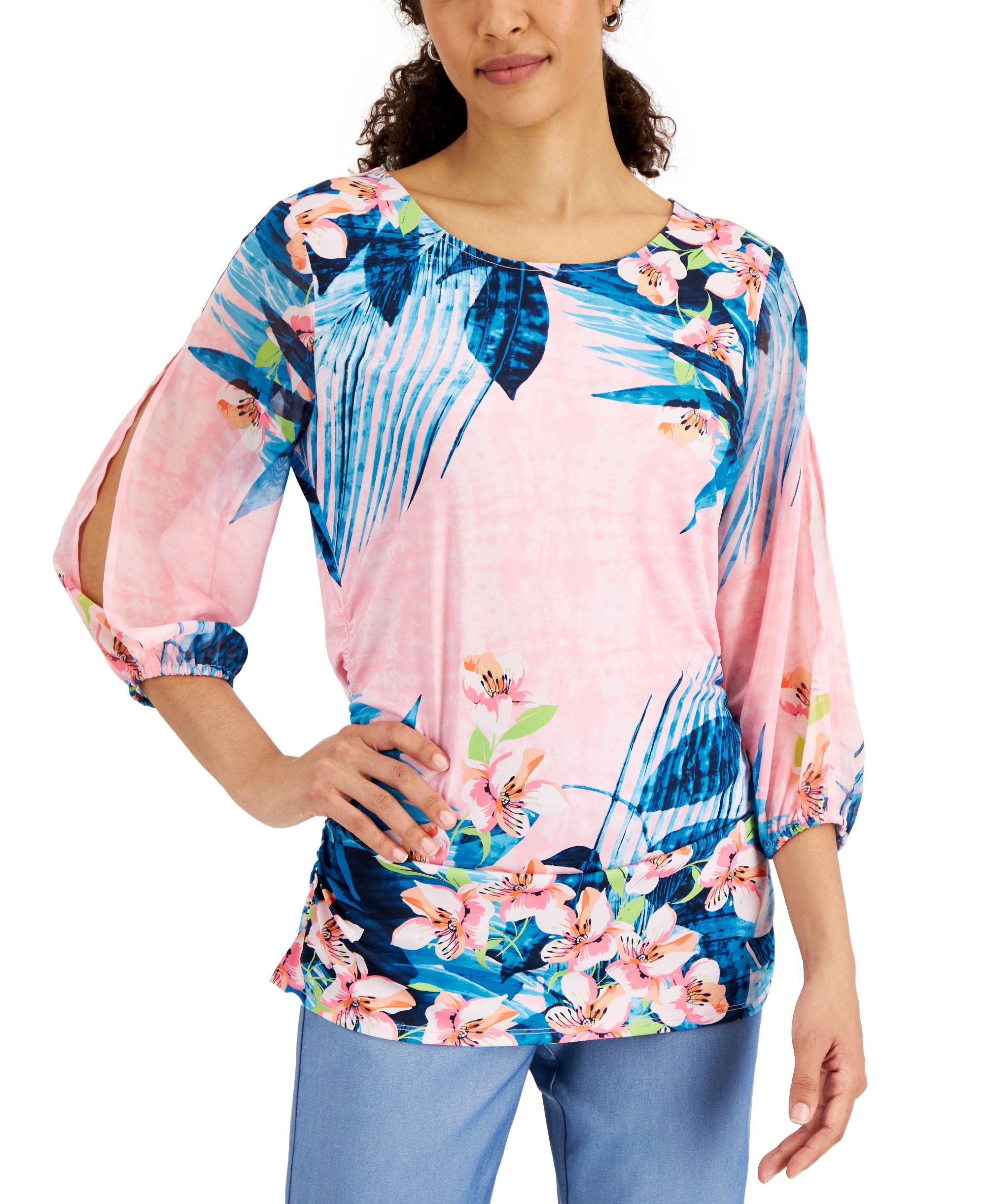 JM Collection Womens Printed Premium Top
