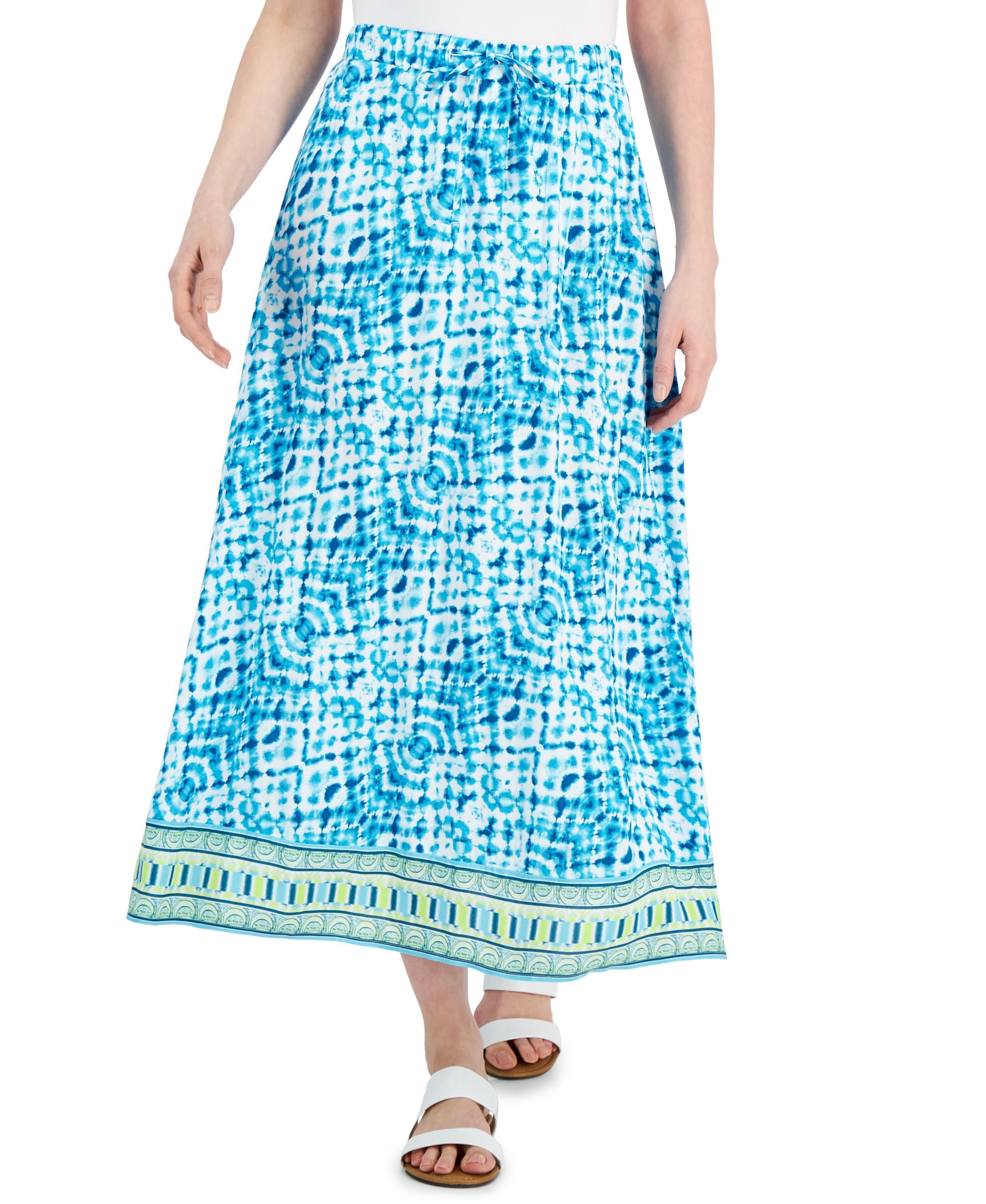 JM Collection Womens Tie Dyed Maxi Modern Skirt