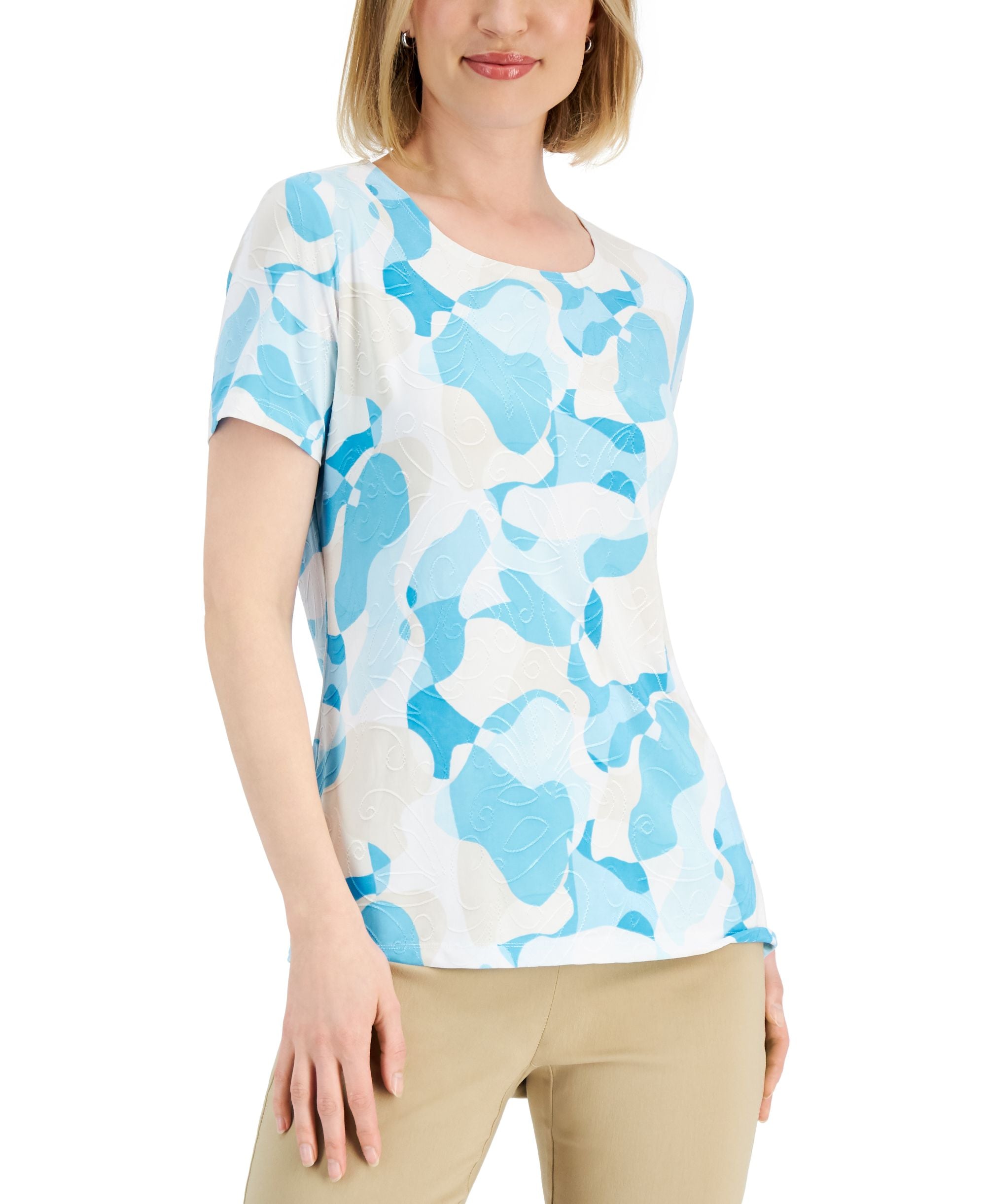 JM Collection Petite Print Premium Top