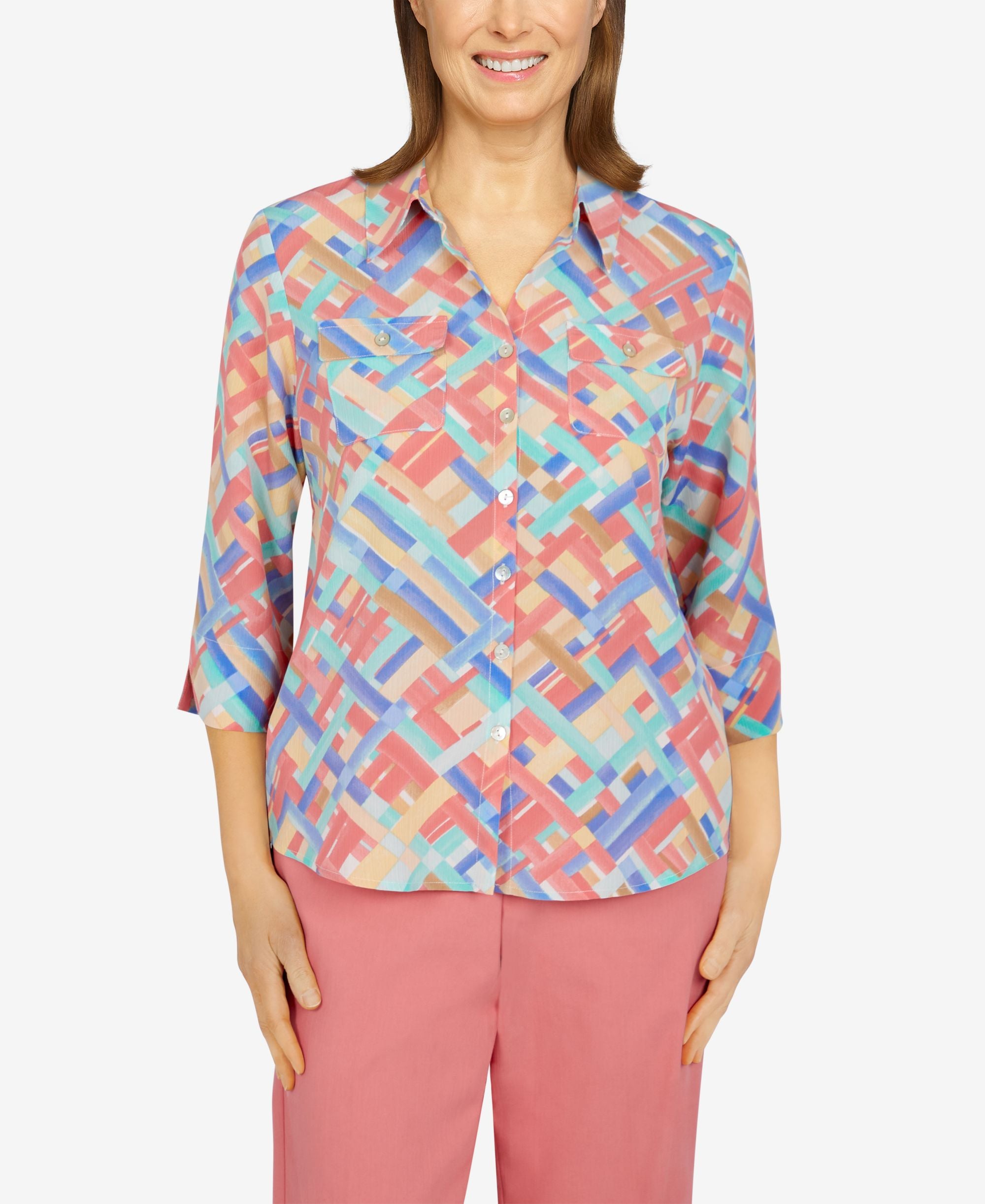 Petite Boho Vibes Plaid Premium Top