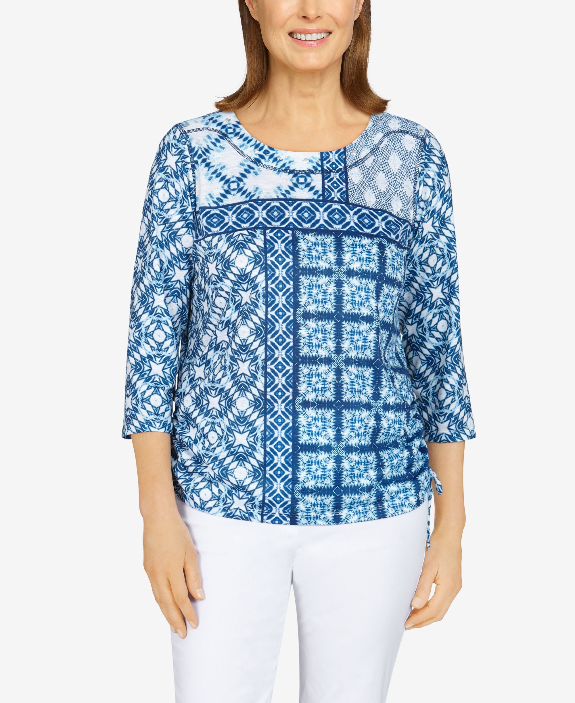 Petite Boho Vibes Ikat Patchwork Premium Top