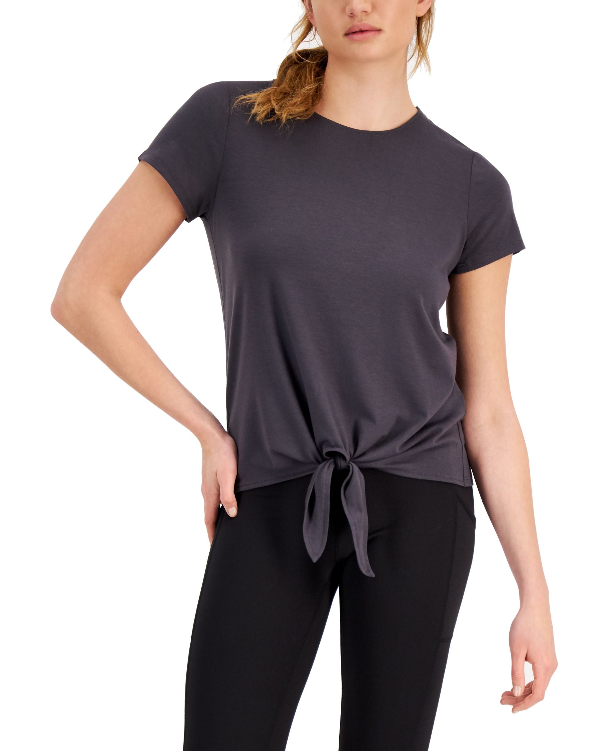 ID Ideology Womens Knot Front T-Modern Shirt