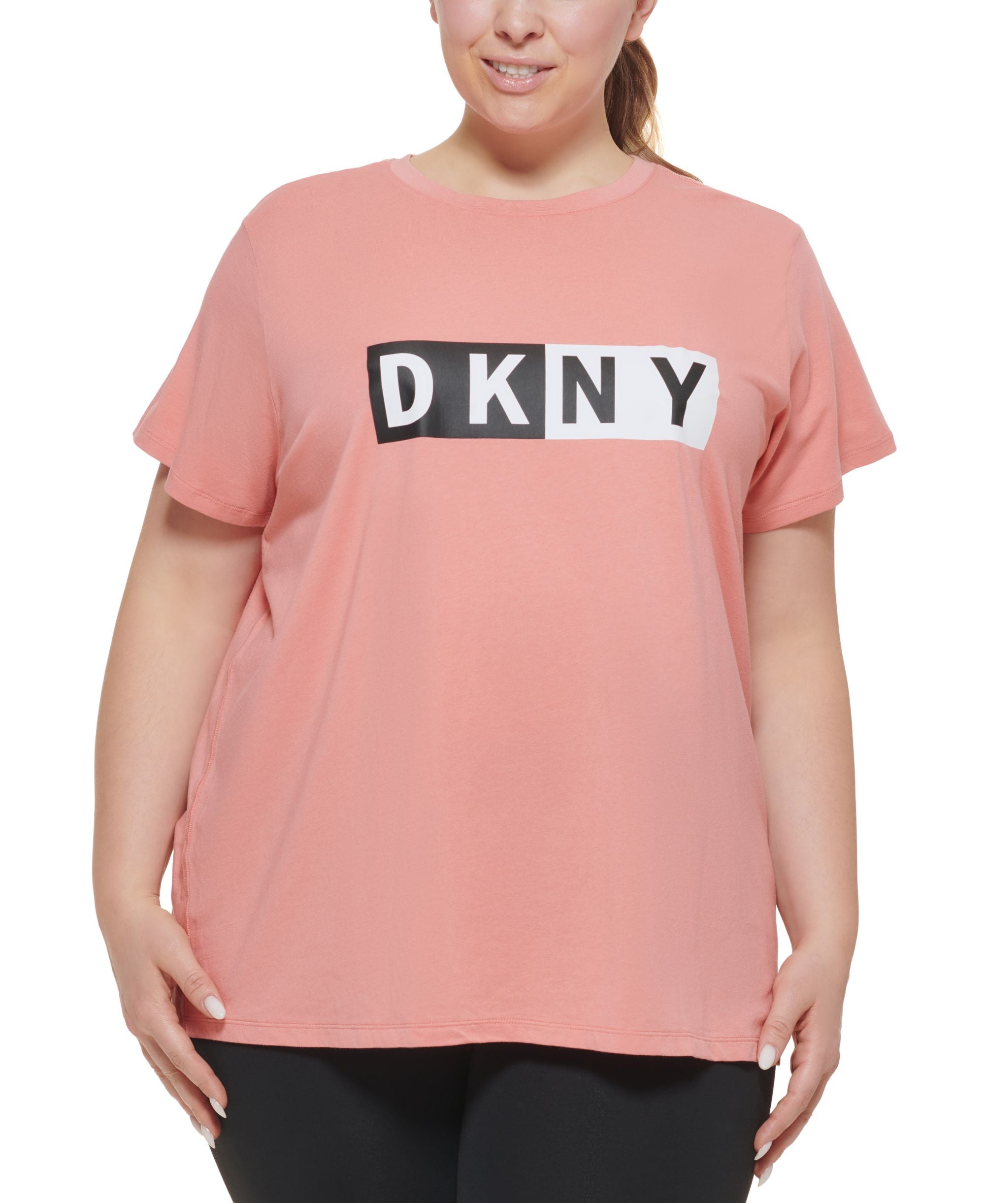 DKNY Plus Size Two Tone Logo Graphic T-Modern Shirt