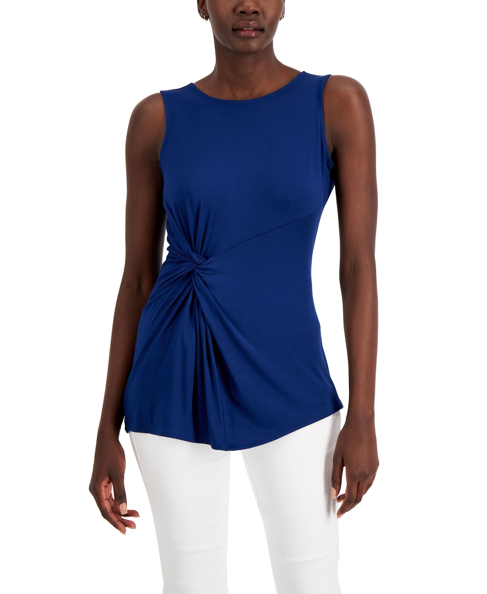 Alfani Womens Twist Front Sleeveless Premium Top