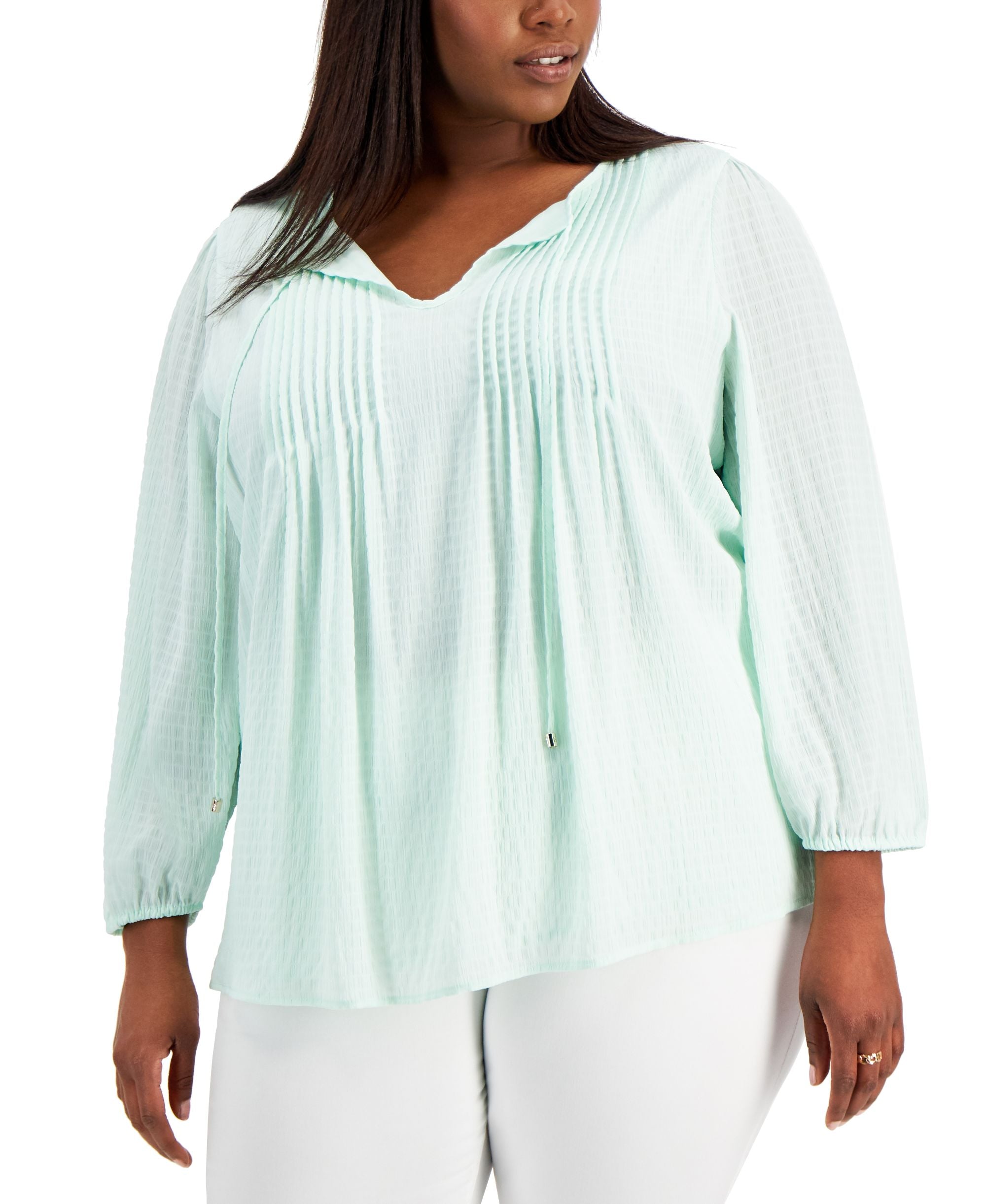 Tommy Hilfiger Plus Size Pintucked Premium Top