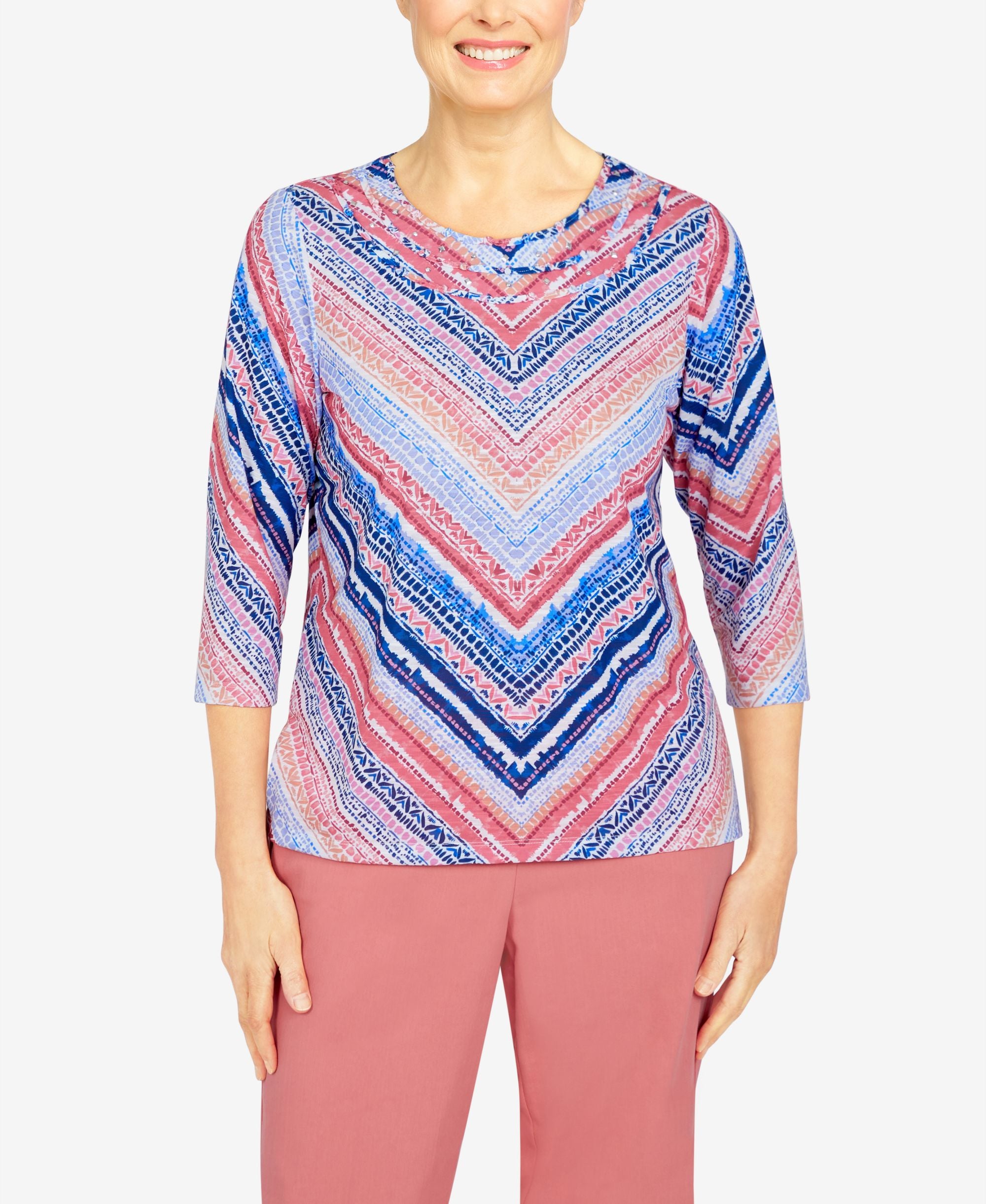 Petite Size Boho Vibes Texture Chevron Premium Top