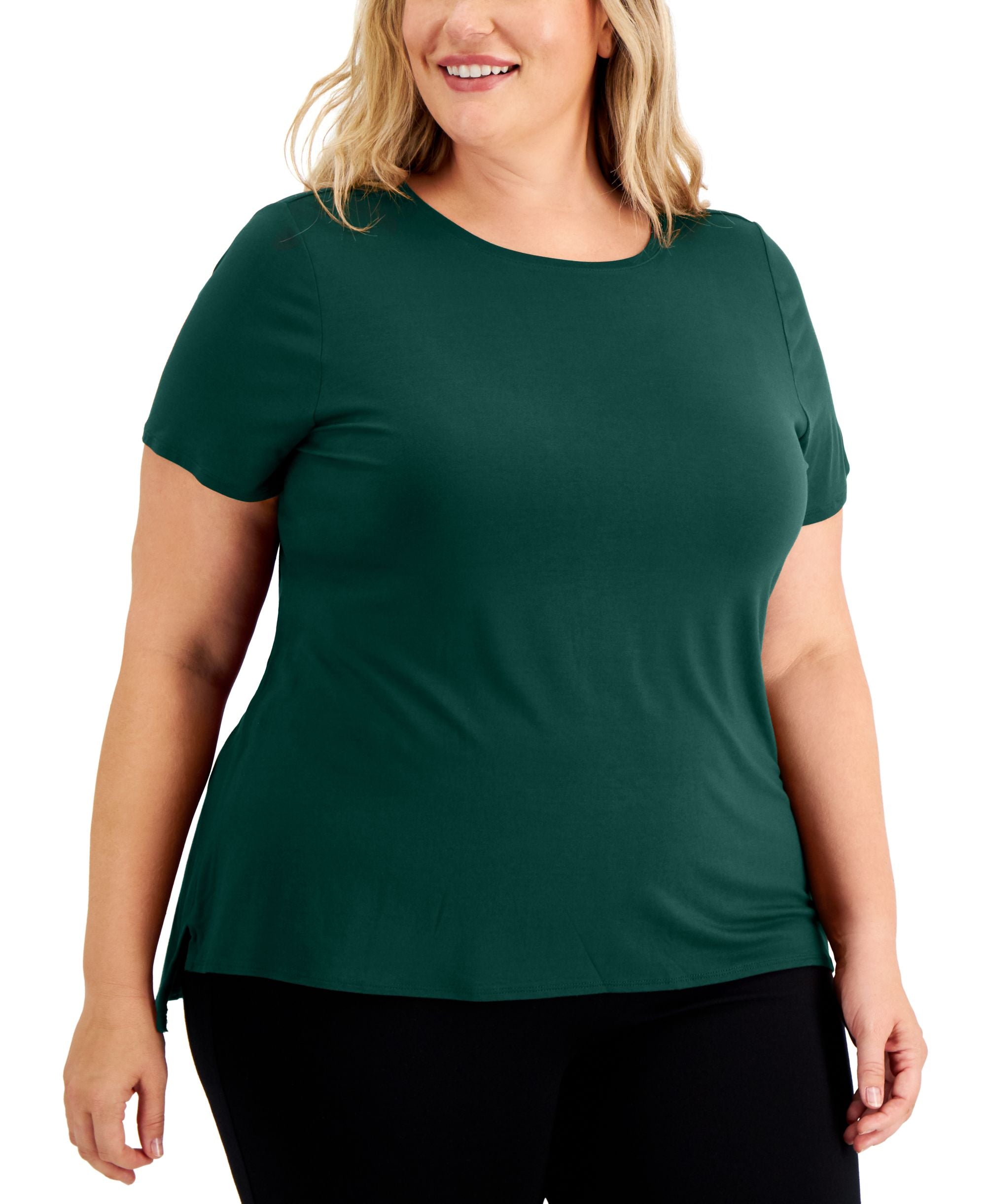Alfani Plus Size Solid T-Modern Shirt