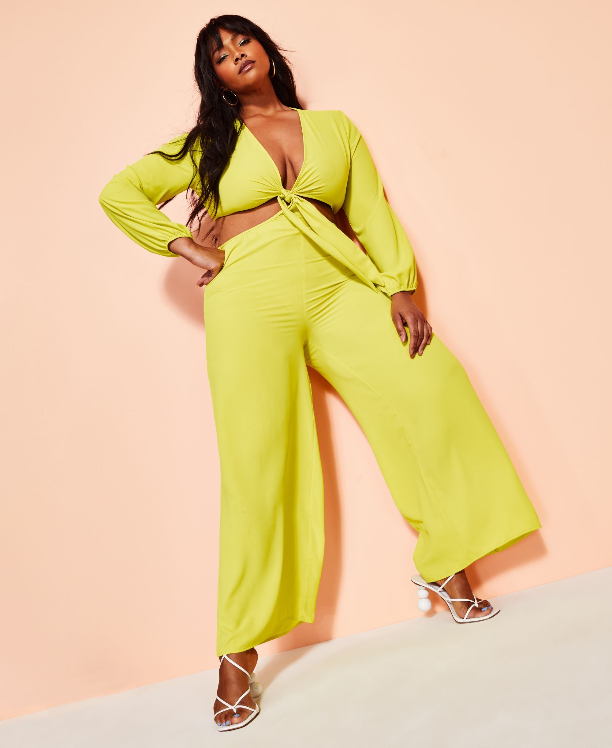 Royalty By Maluma Tie Front Cutout Jumpsuit