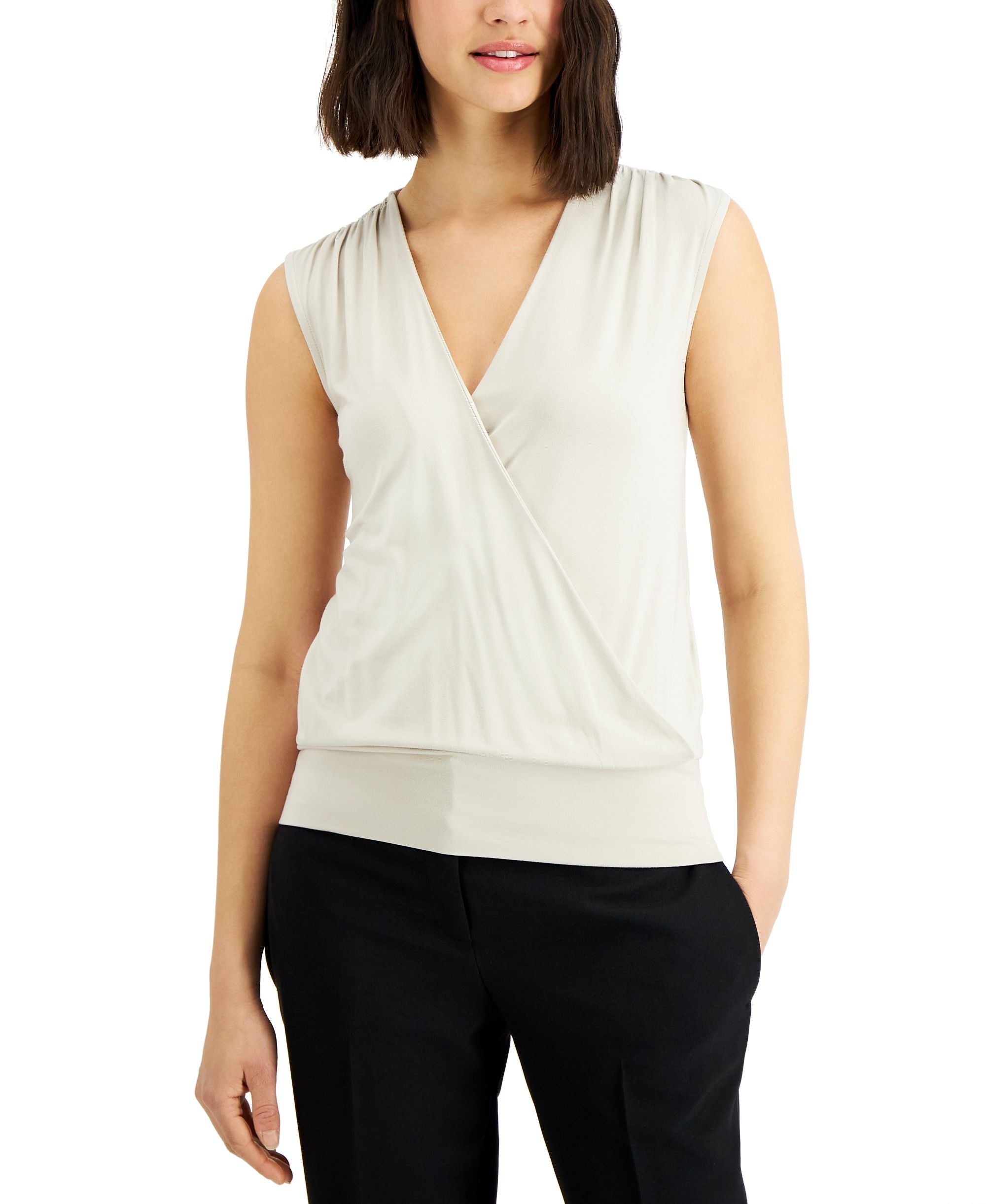 Alfani Surplice Band Hem Premium Top