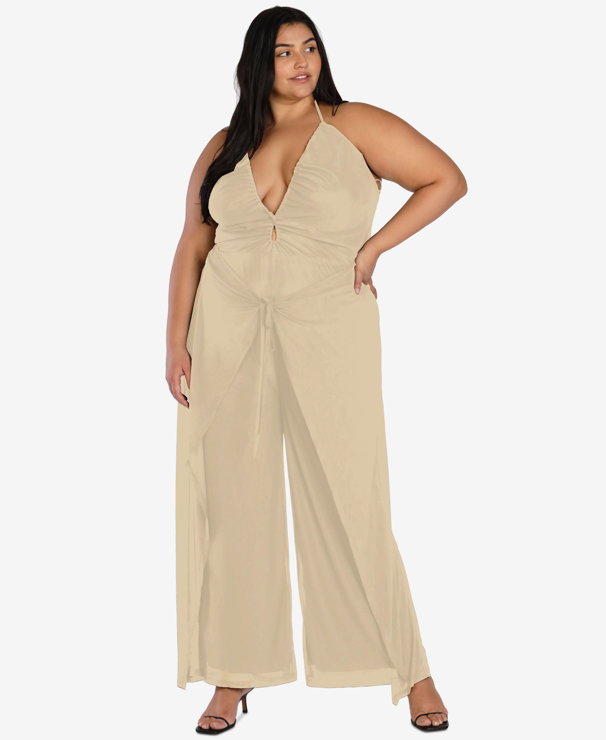 Nicole Williams English Modern Plus Size Halter Jumpsuit