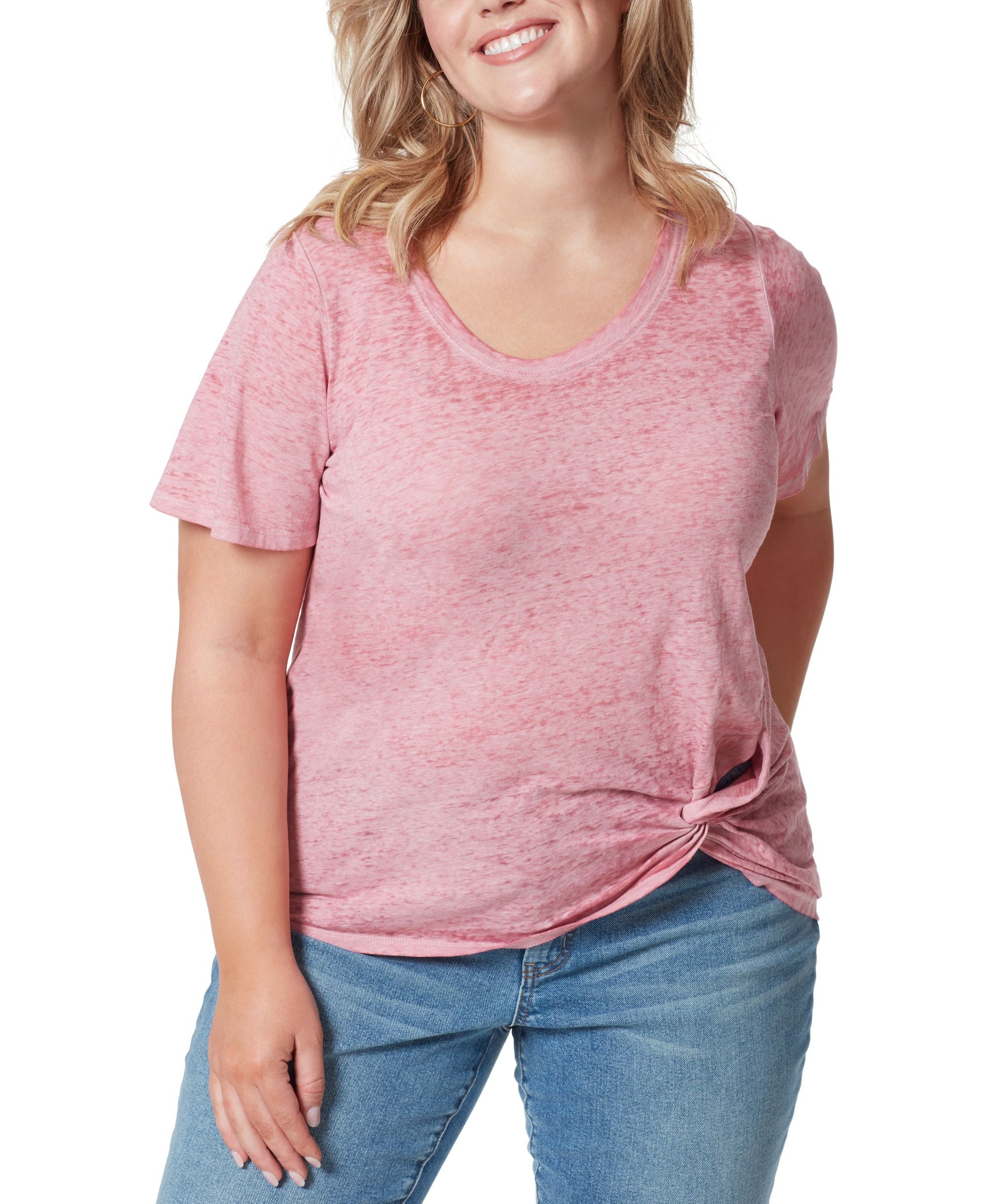 Jessica Simpson Modern Plus Size Zoey Twist Hem T-Modern Shirt