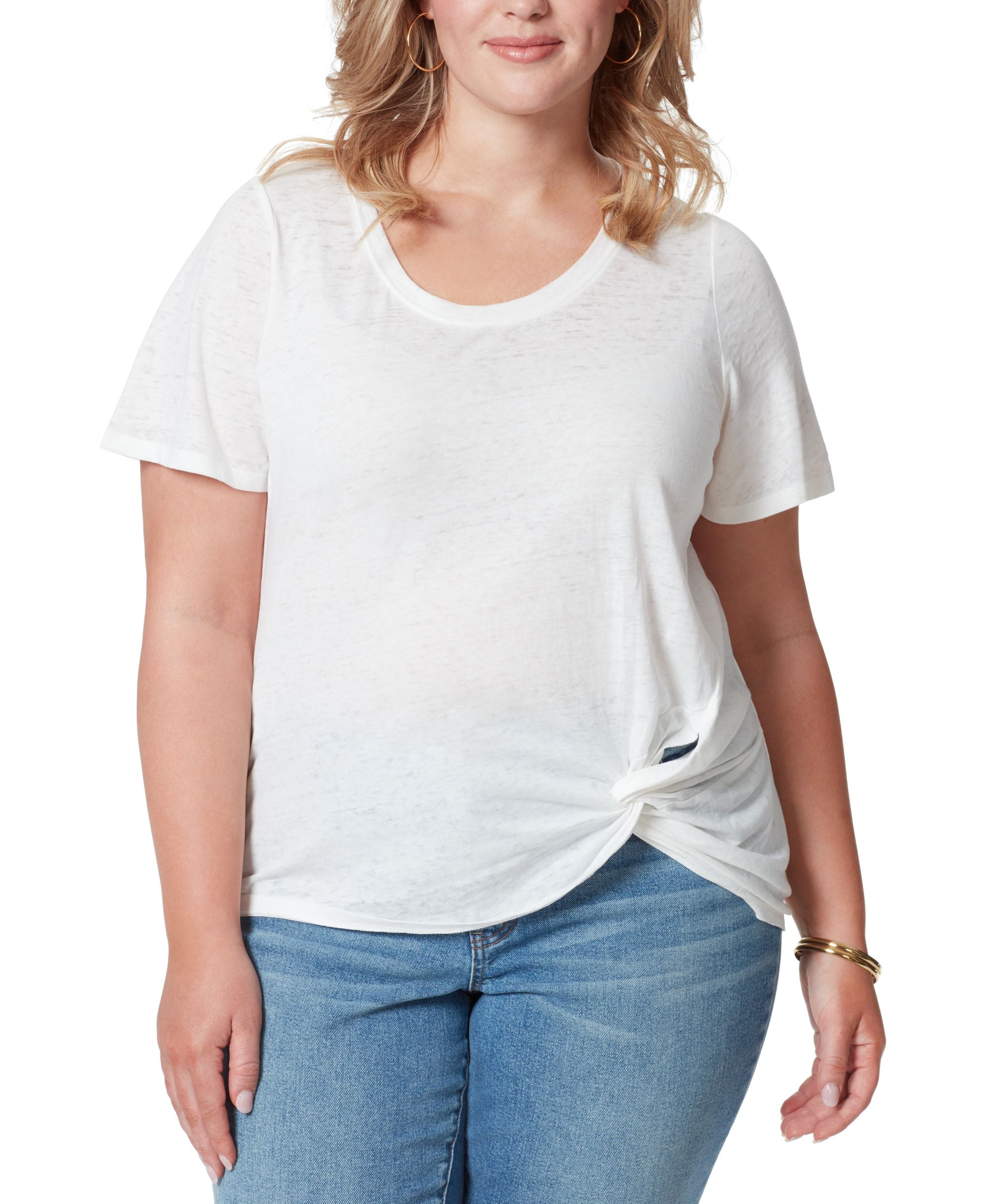 Jessica Simpson Modern Plus Size Zoey Twist Hem T-Modern Shirt