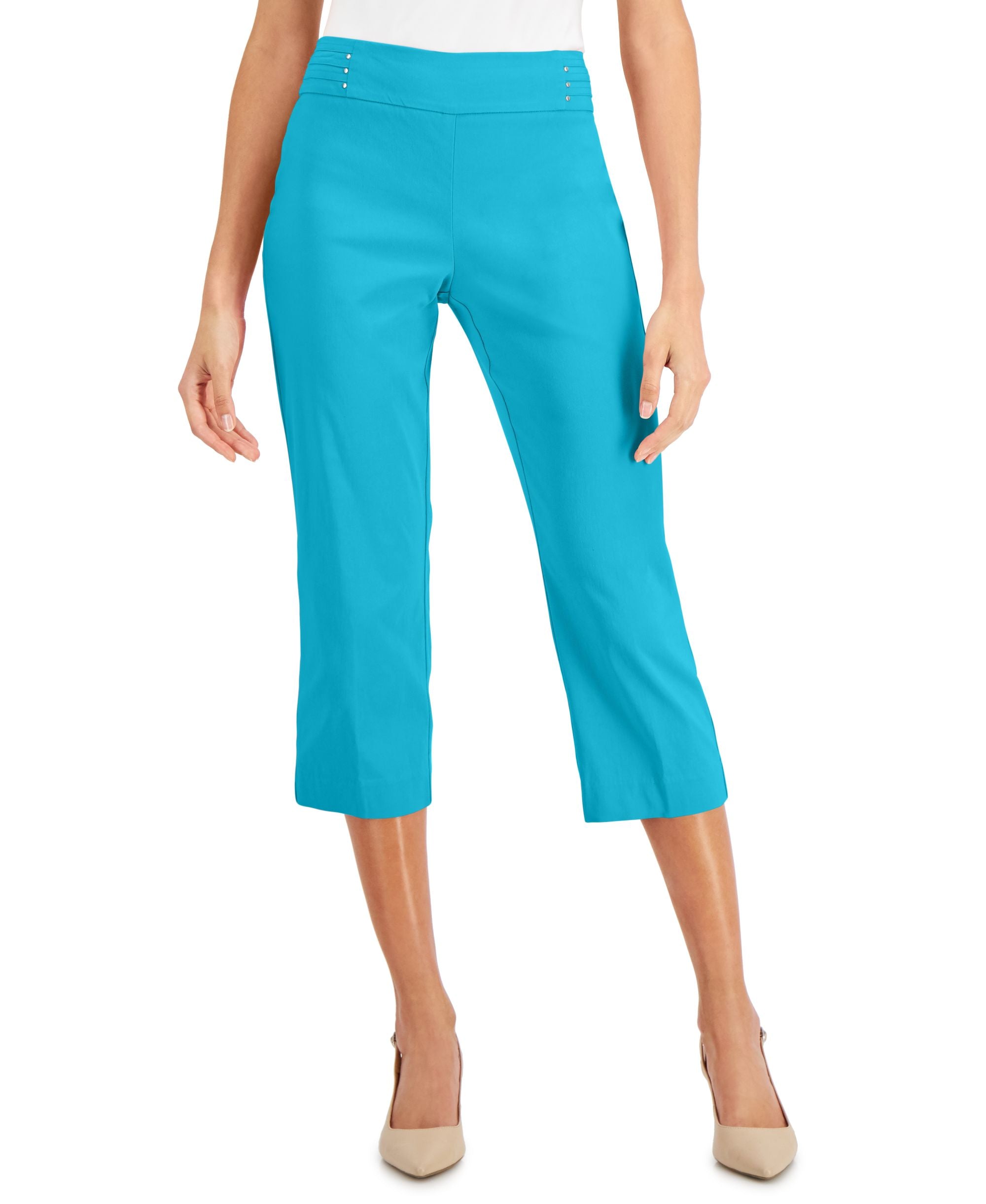 JM Collection Embellished Comfort-Waist Capri-Length Signature Pants