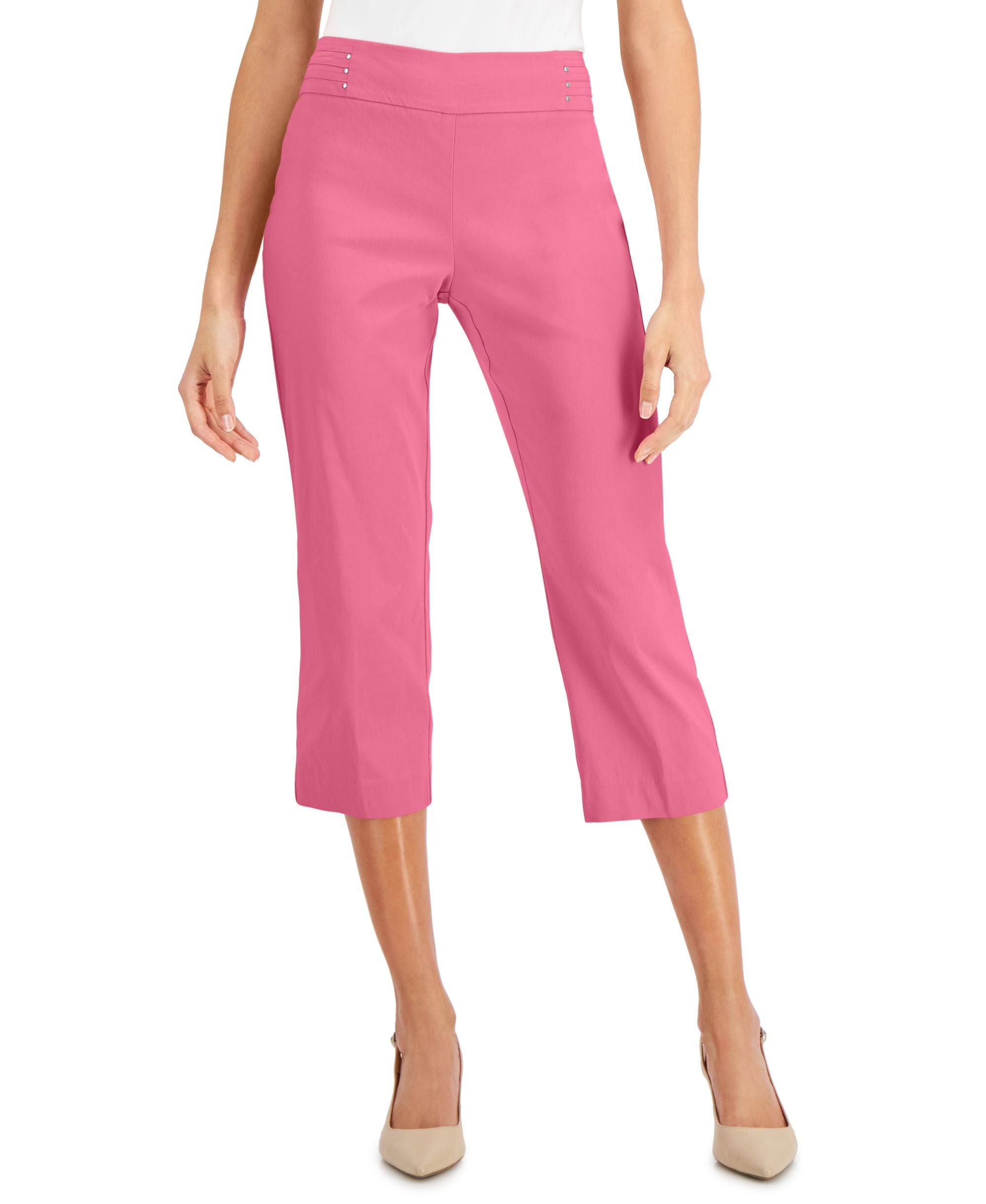 JM Collection Embellished Comfort-Waist Capri-Length Signature Pants
