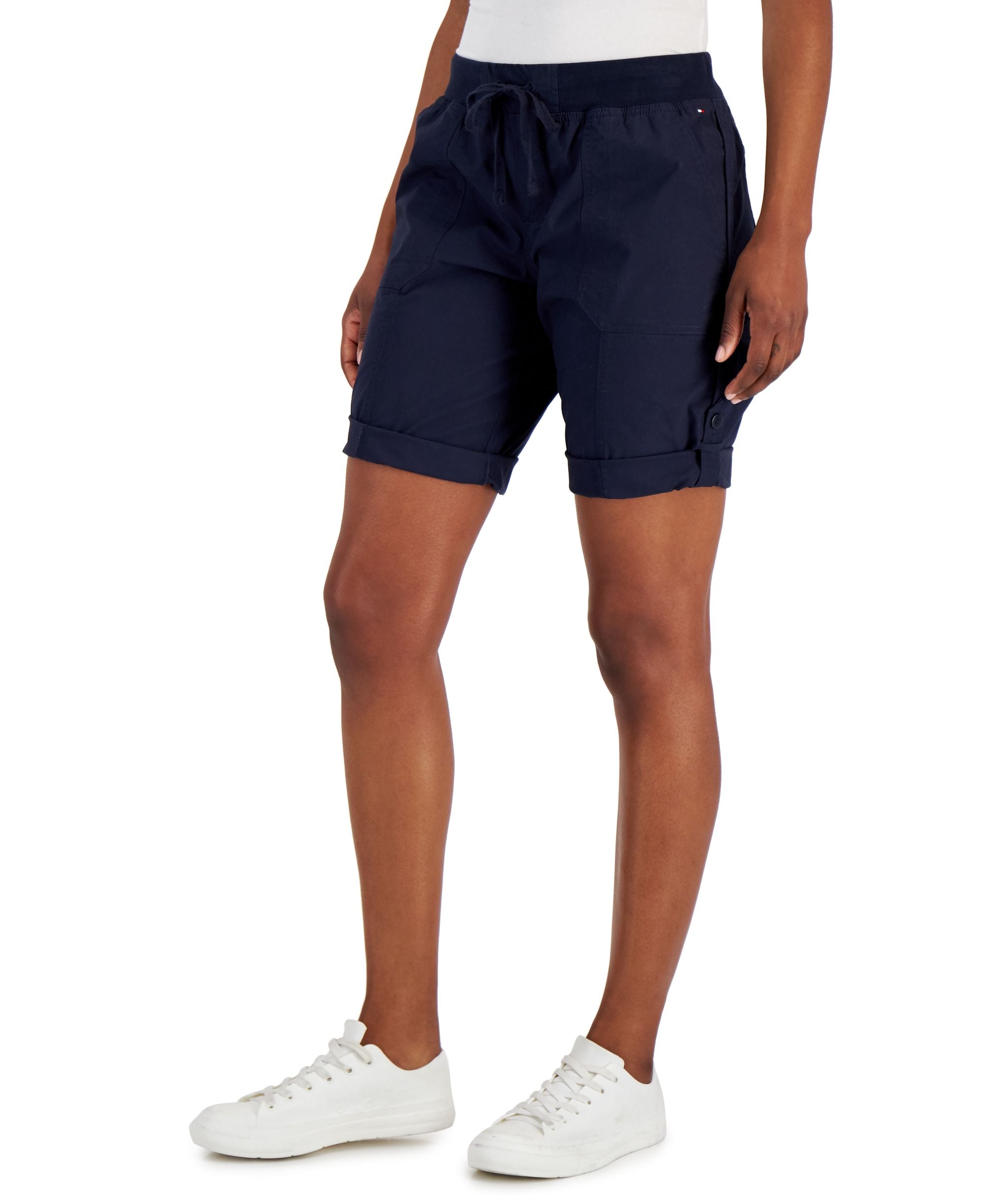 Tommy Hilfiger Womens Rolled Cuff Utility Premium Shorts