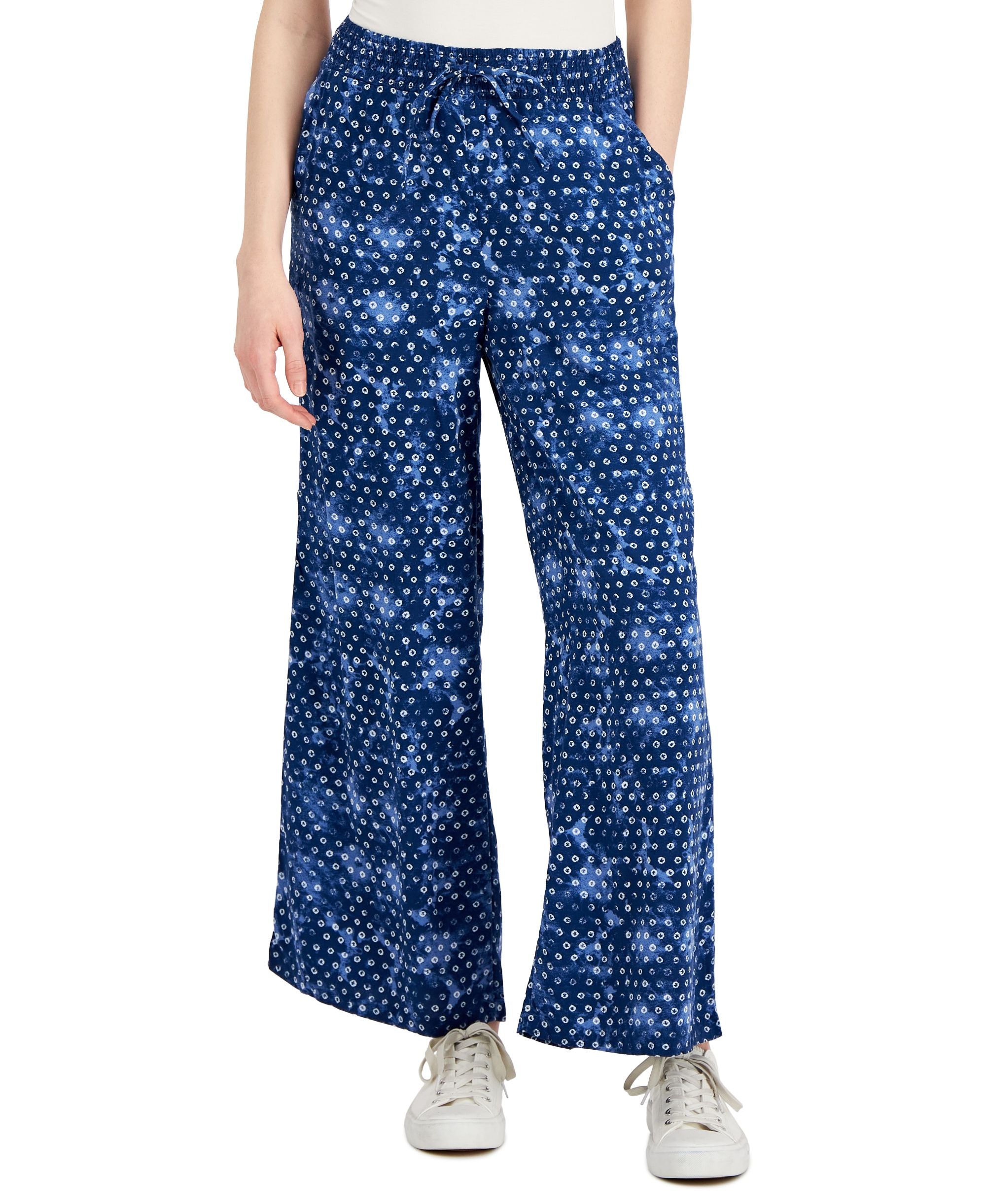 Style & Co Womens Tie Dyed Wide-Leg Signature Pants