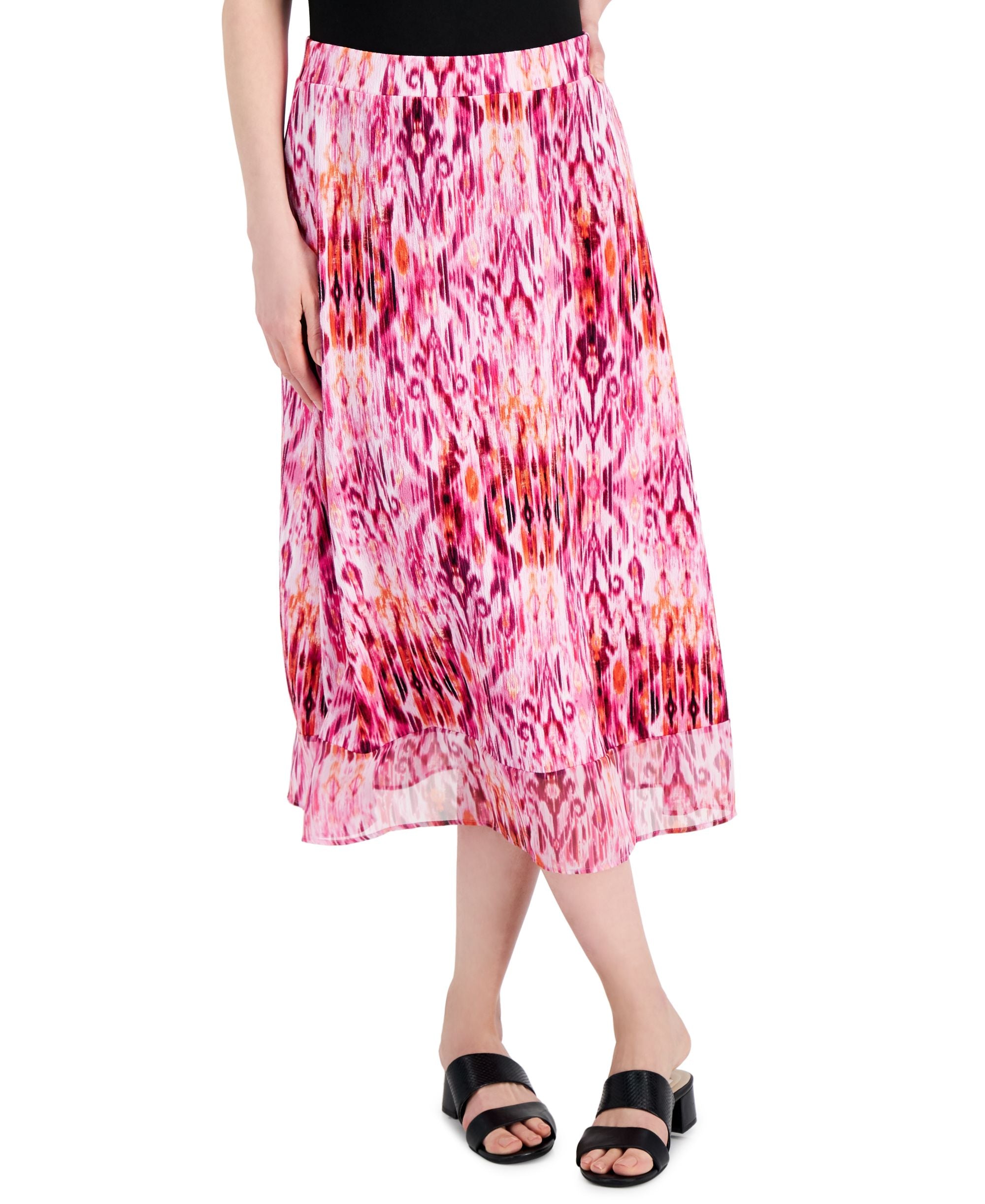 JM Collection Womens Ikat Dreams Printed Modern Skirt